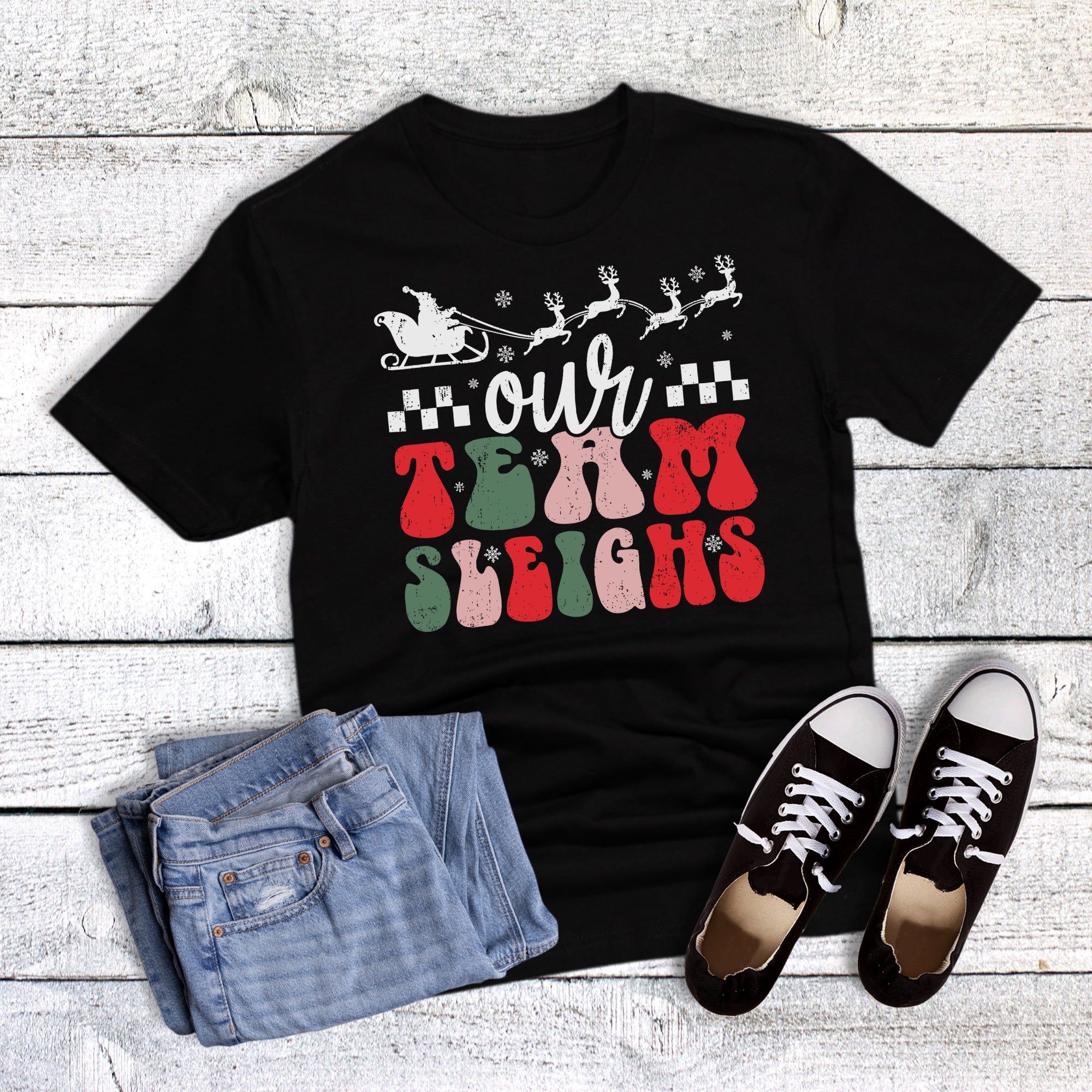 Christmas Retro Our Team Sleighs