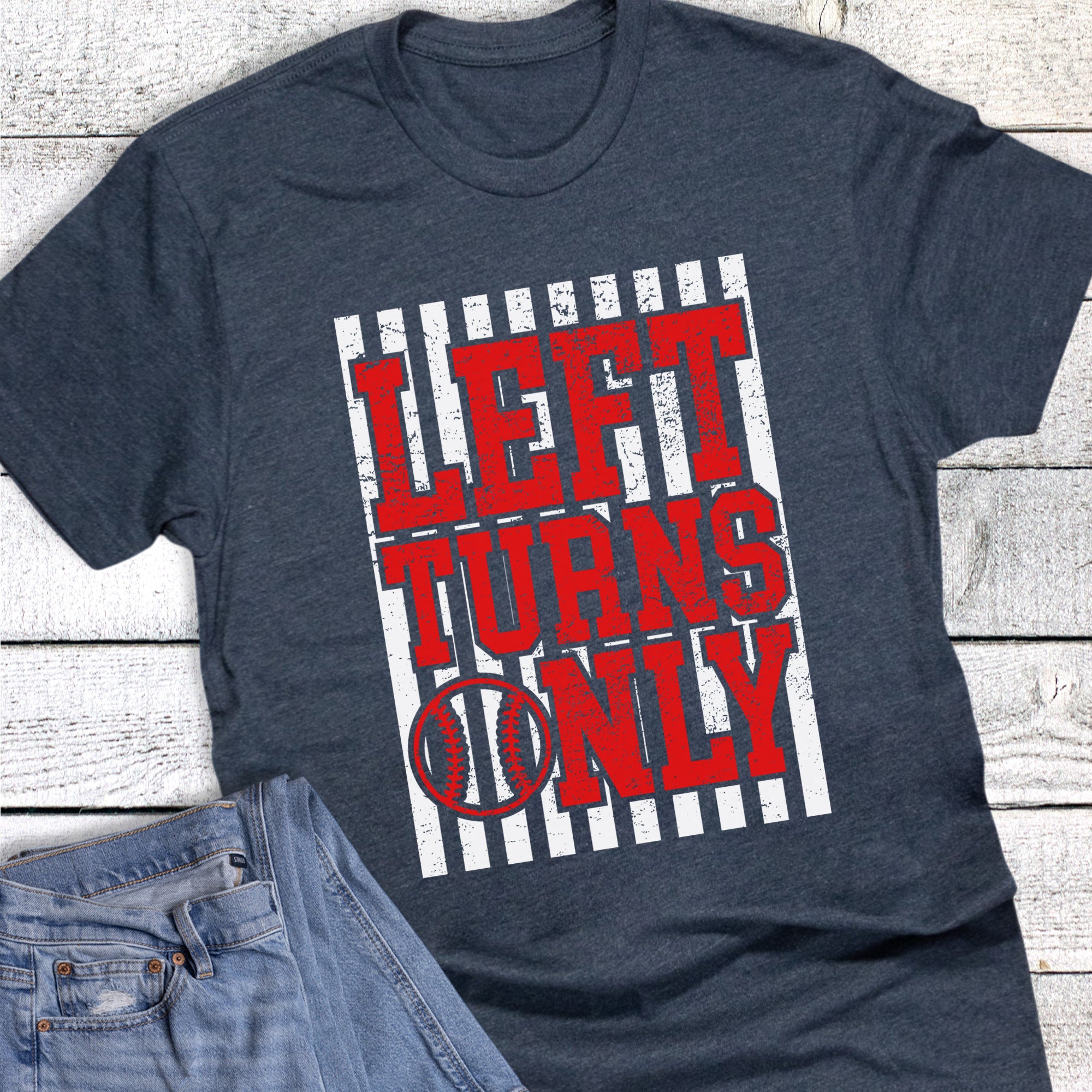 Baseball Left Turns Only Stripes