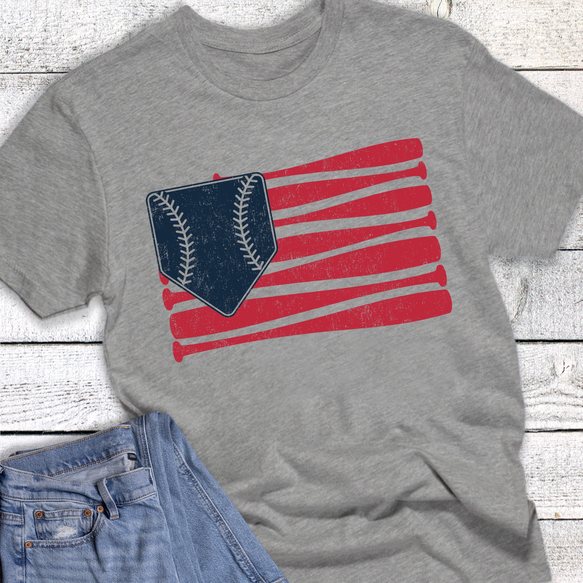 Baseball Patriotic American Flag