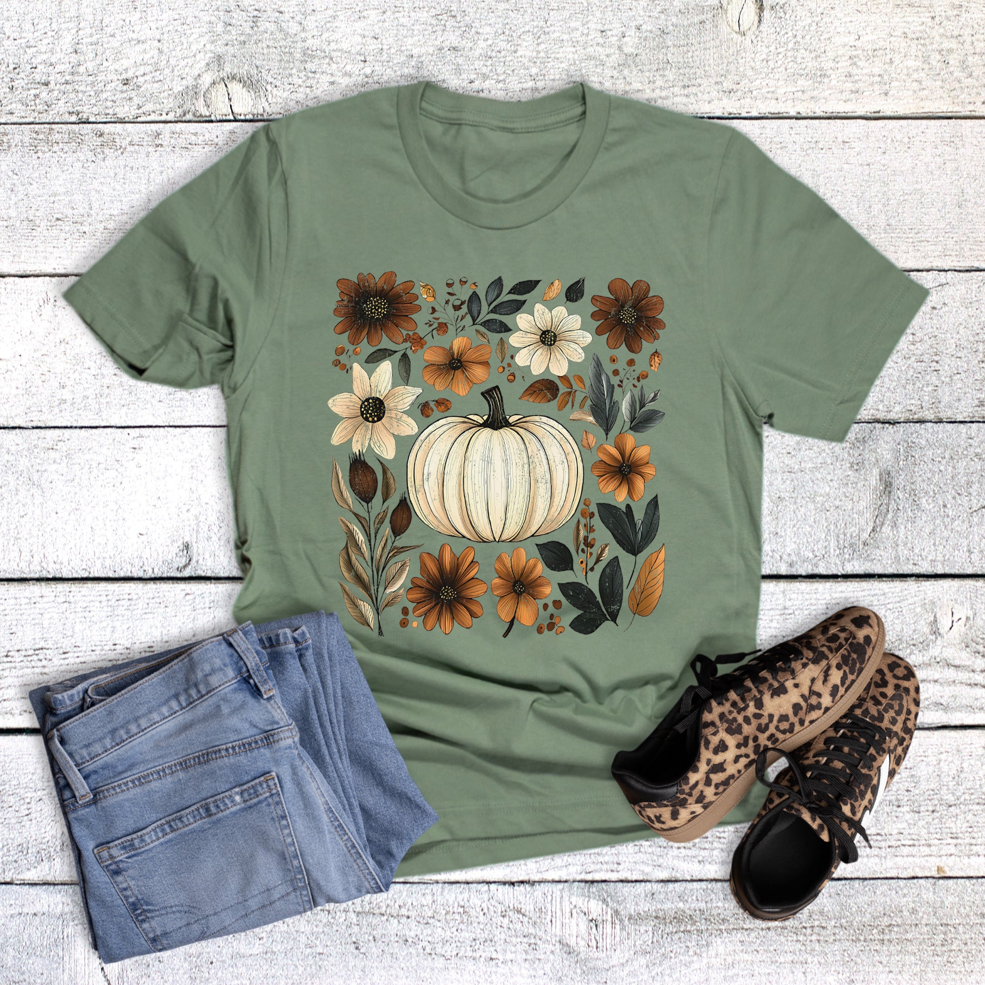 Boho Floral Fall Pumpkin