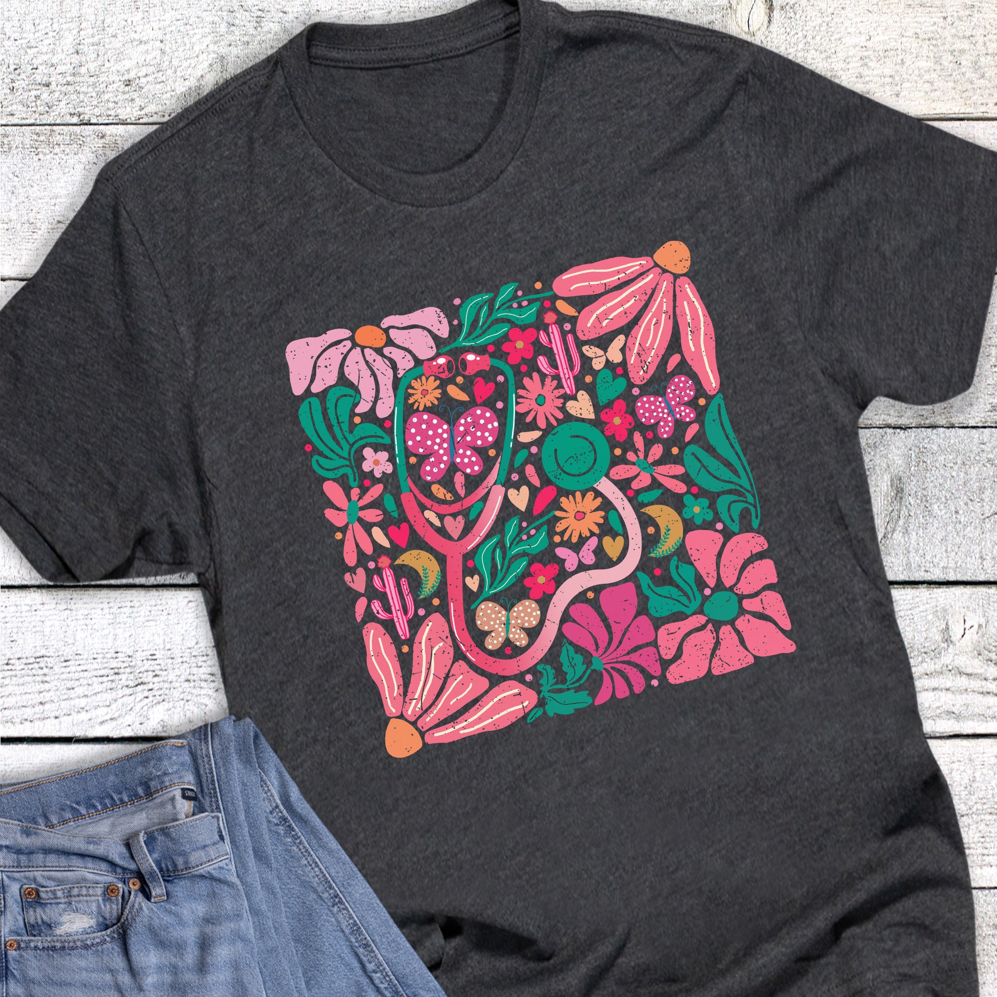 Boho Nurse Doctor Stethoscope Butterflies