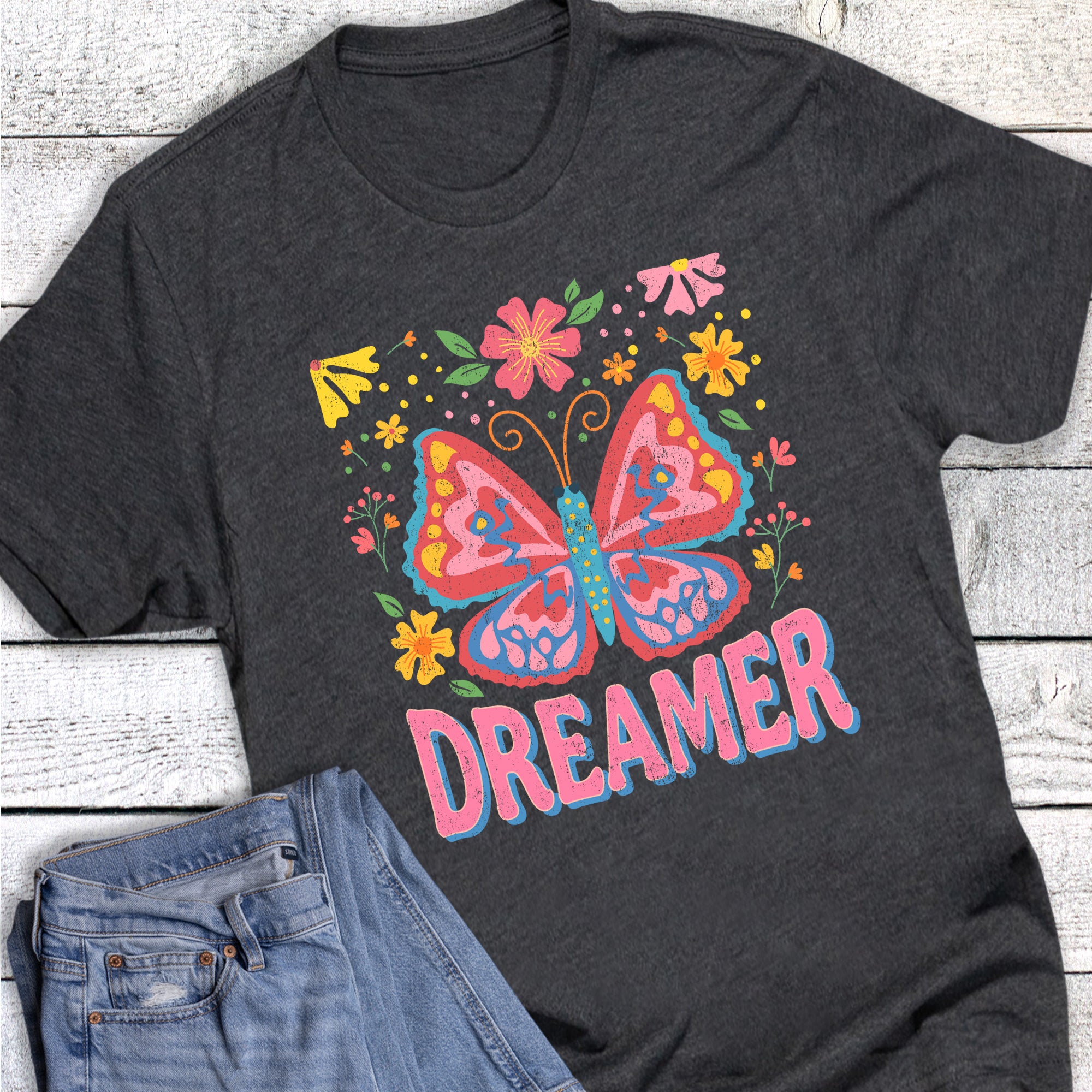 Boho Spring Dreamer Butterfly Graphic Tee