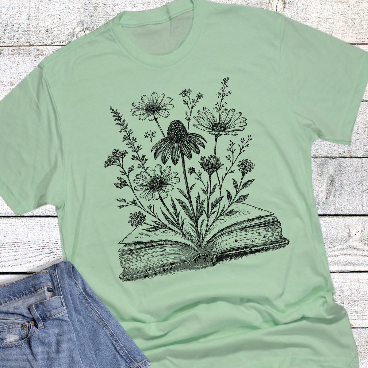Books Reading Floral Open Book