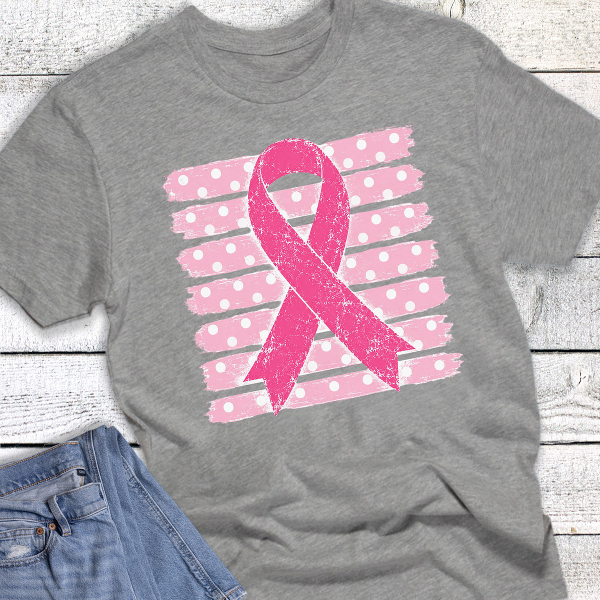 Breast Cancer Awareness Ribbon Stripes