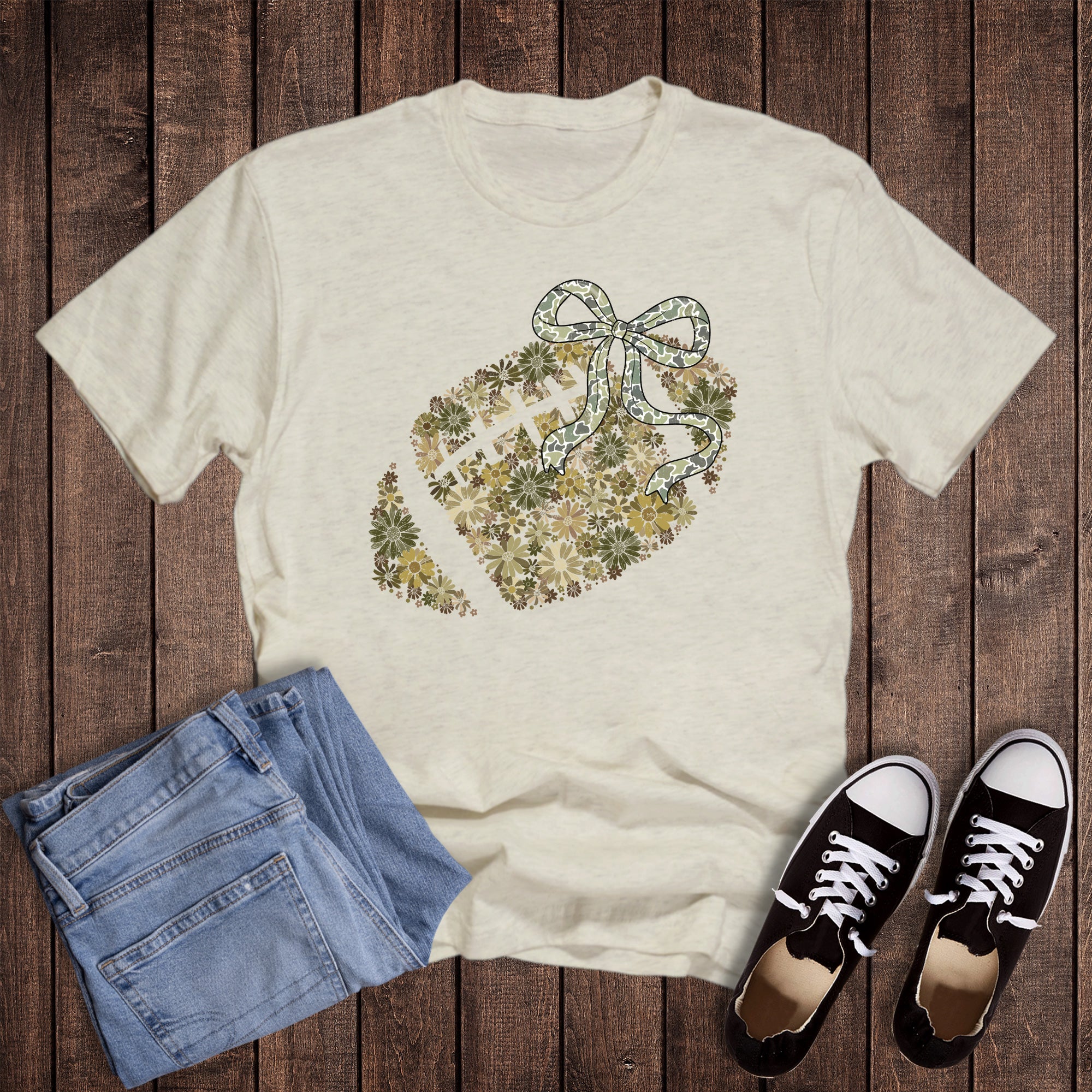 Camo Football Coquette Bow