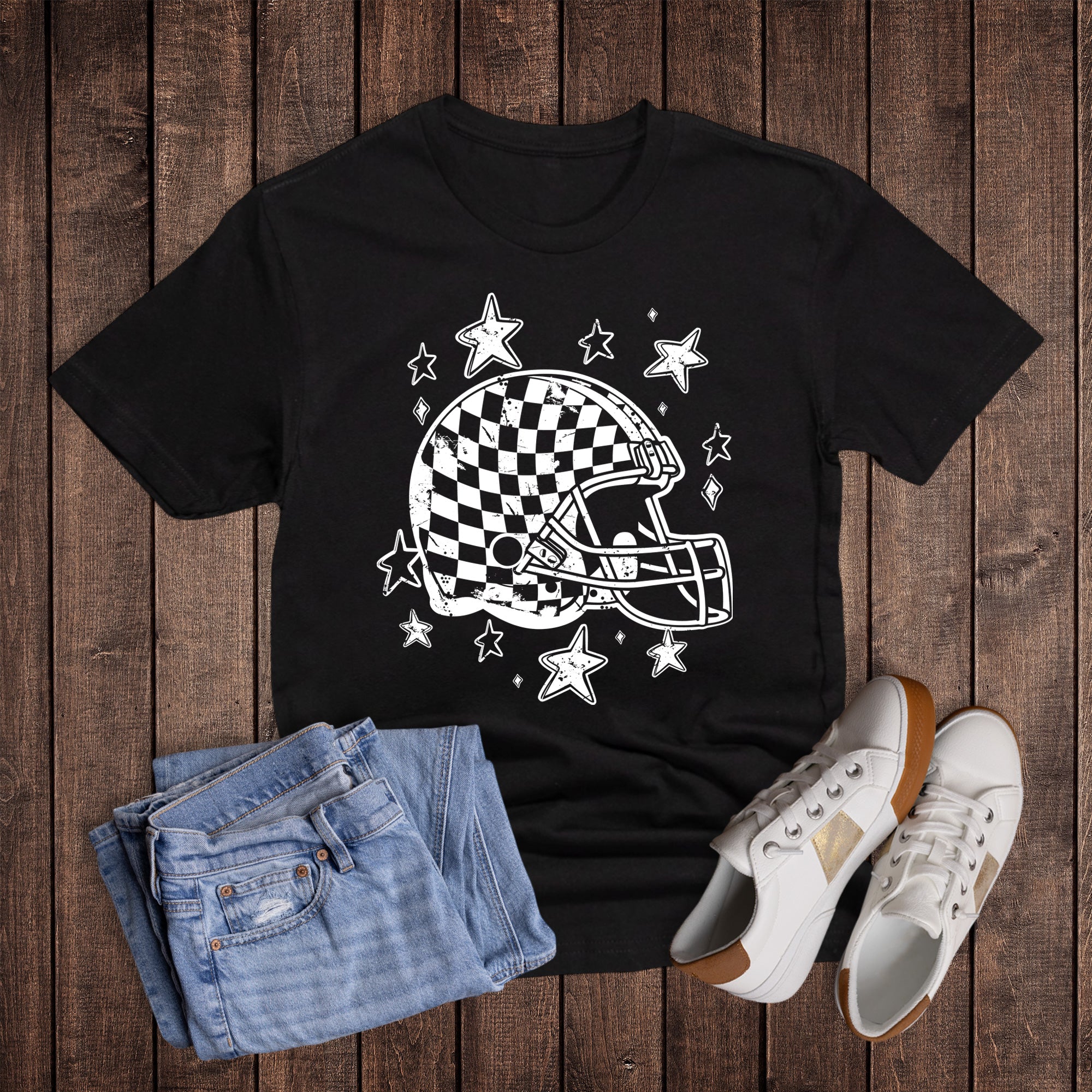 Check Football Helmet Stars