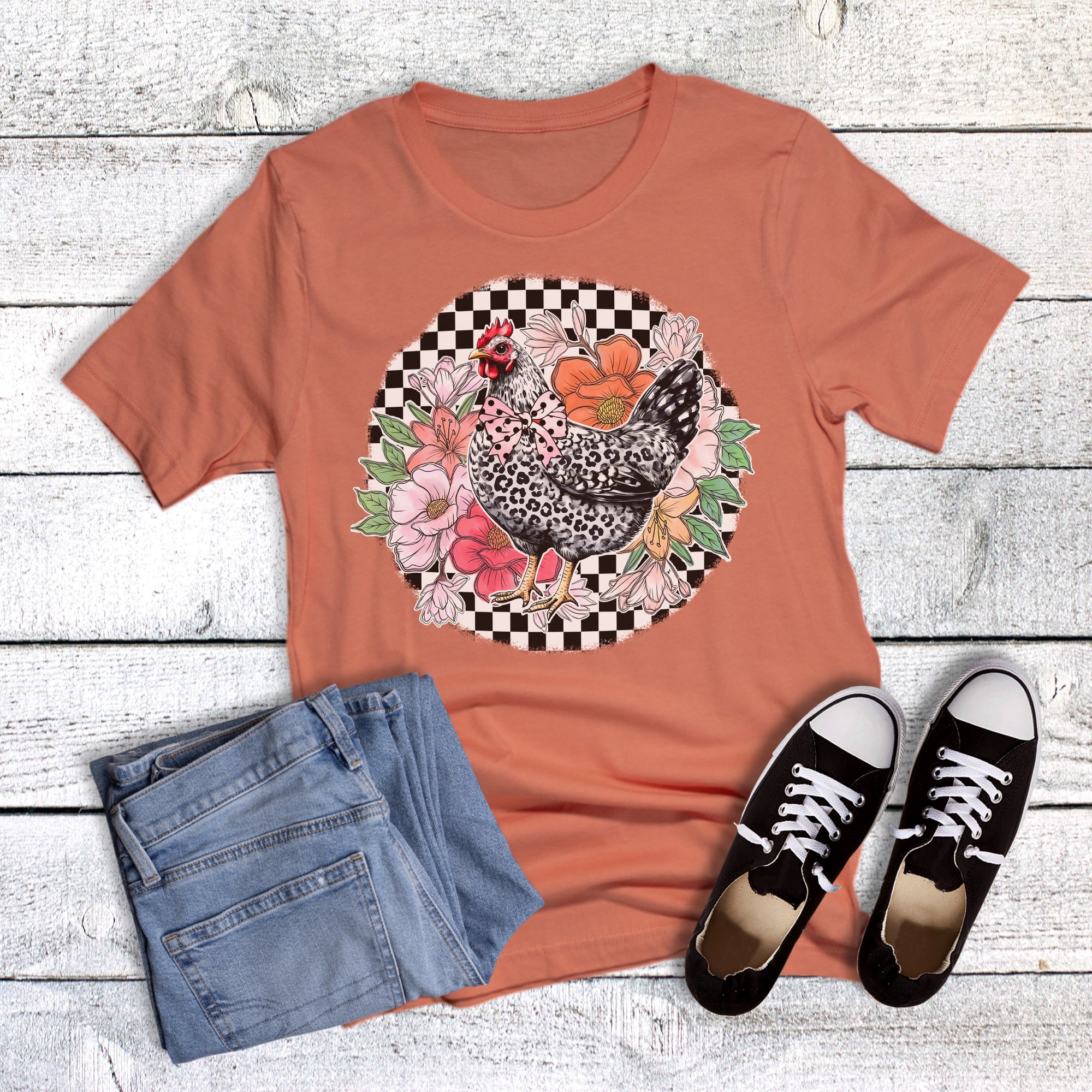 Checkered Floral Chicken