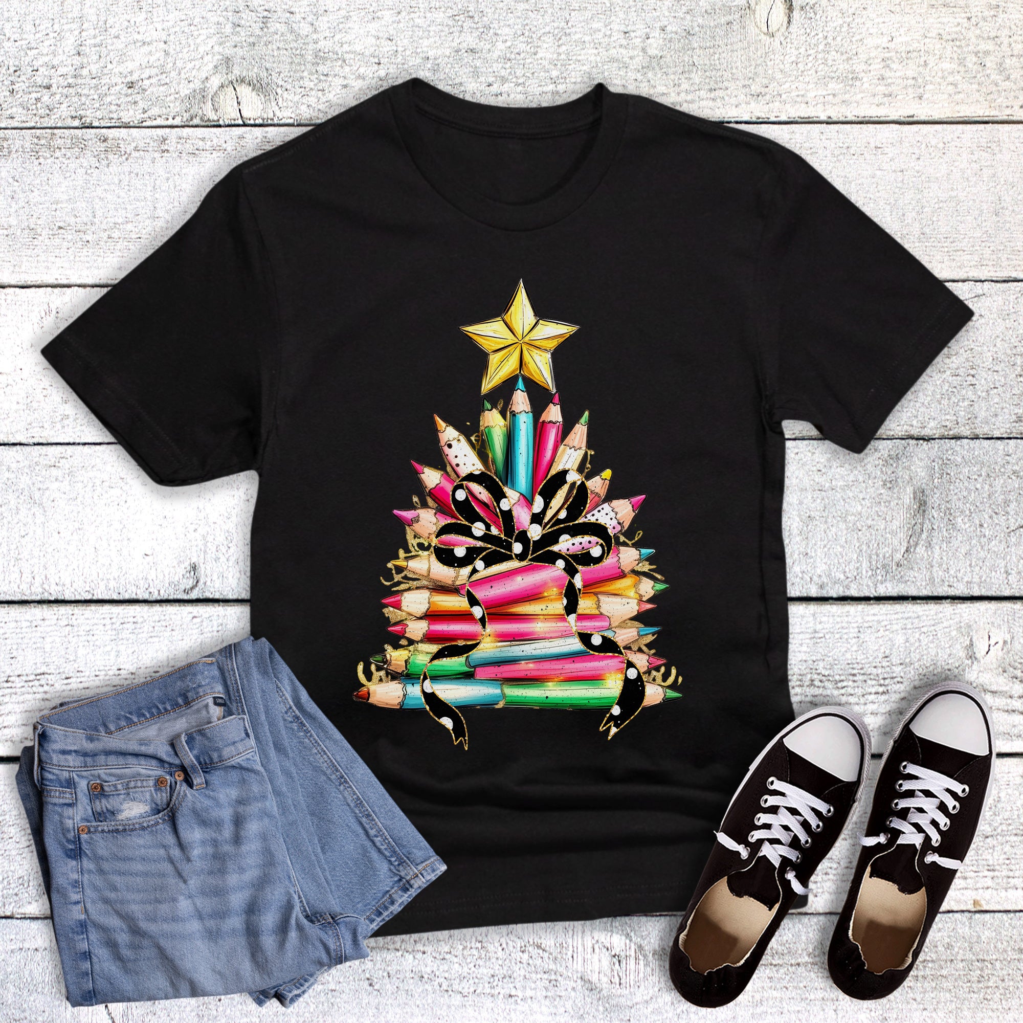 Christmas Teacher Map Pencil Tree