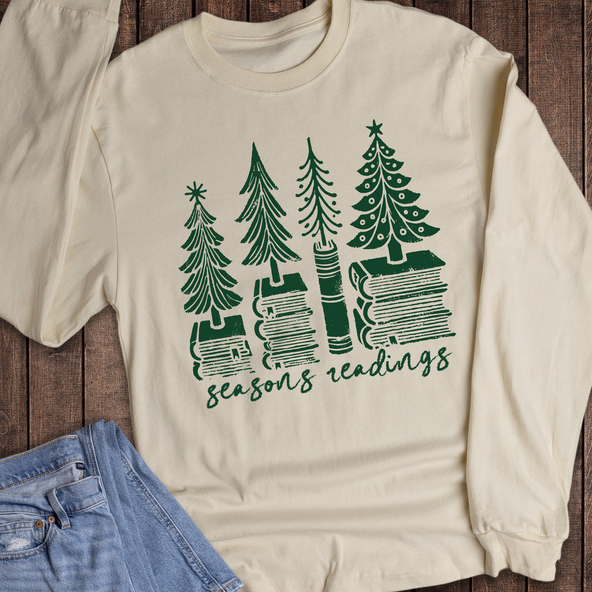 Christmas Books Season's Readings Long Sleeve