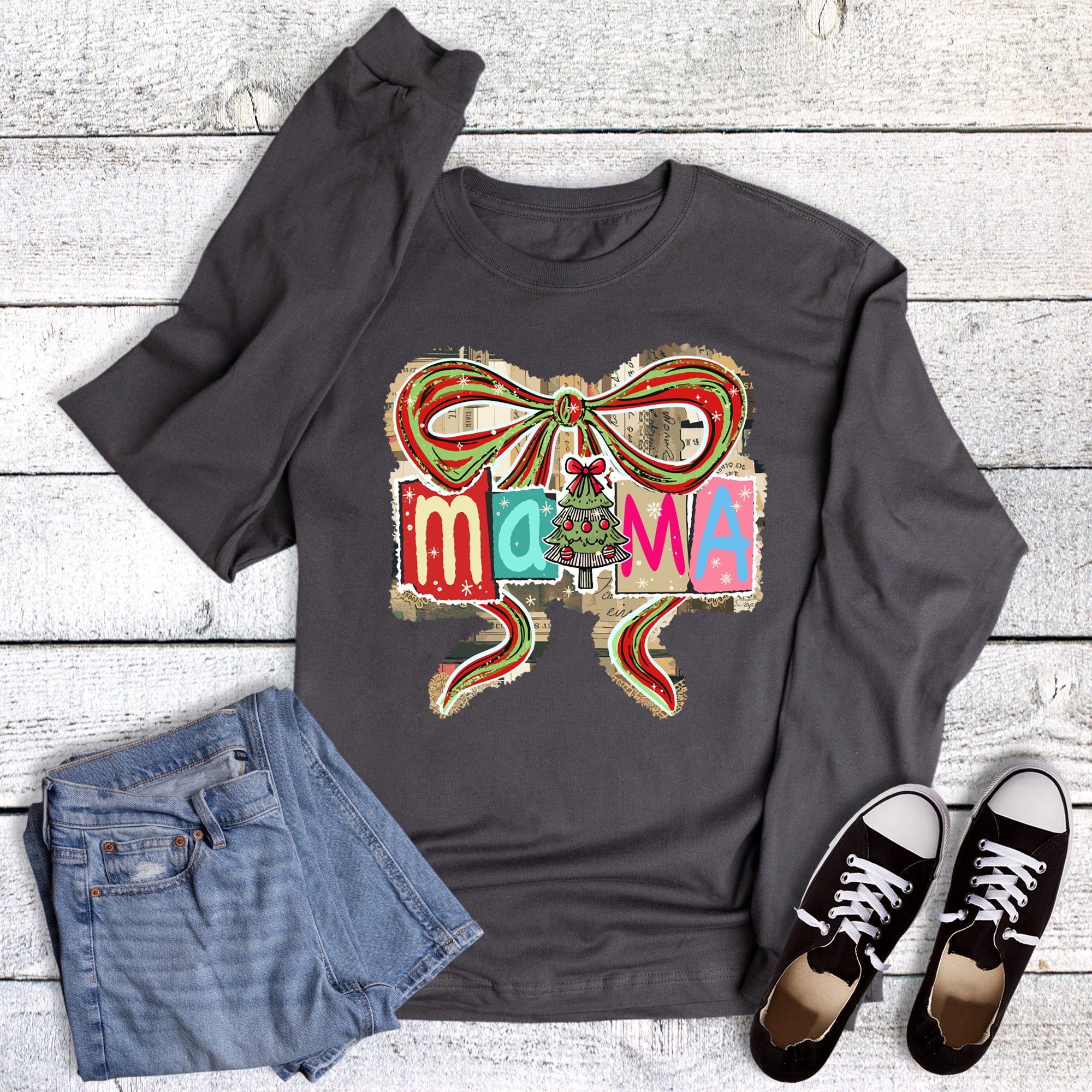 Christmas Coquette Bow Mama Long Sleeve