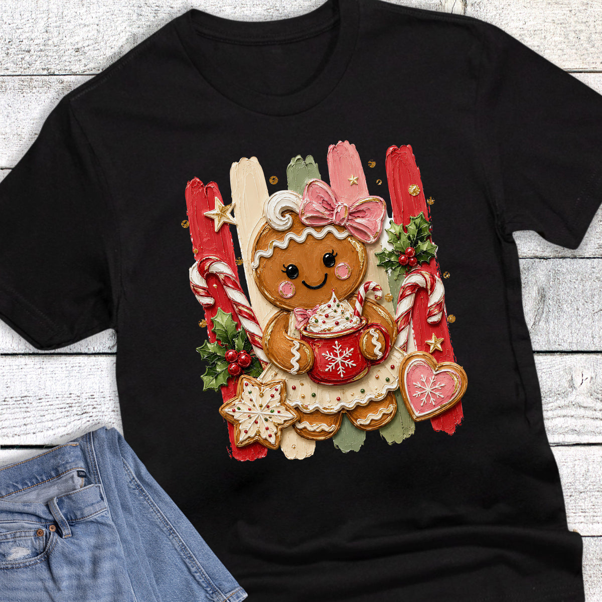 Christmas Coquette Gingerbread Stripes