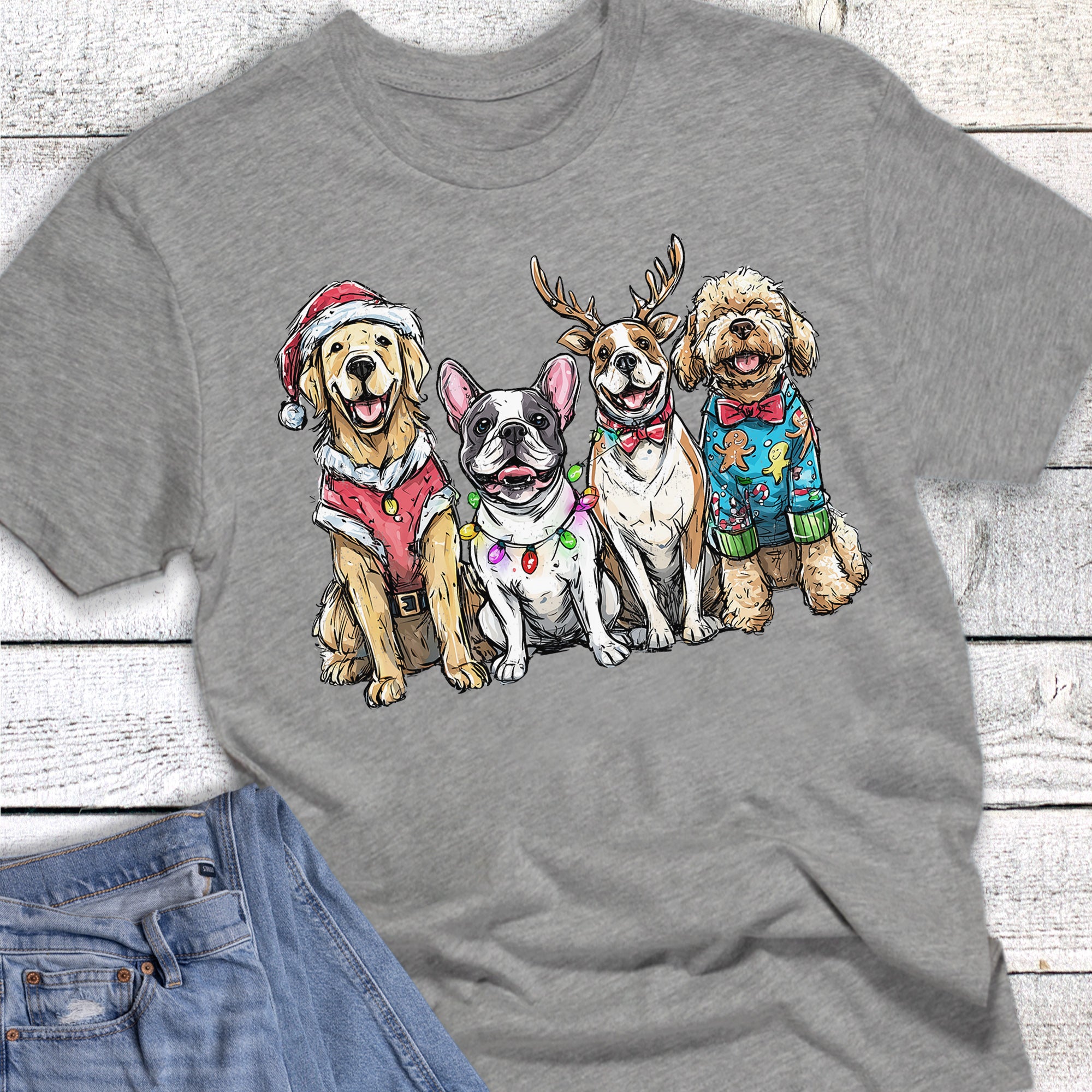 Christmas Dogs Santa Reindeer