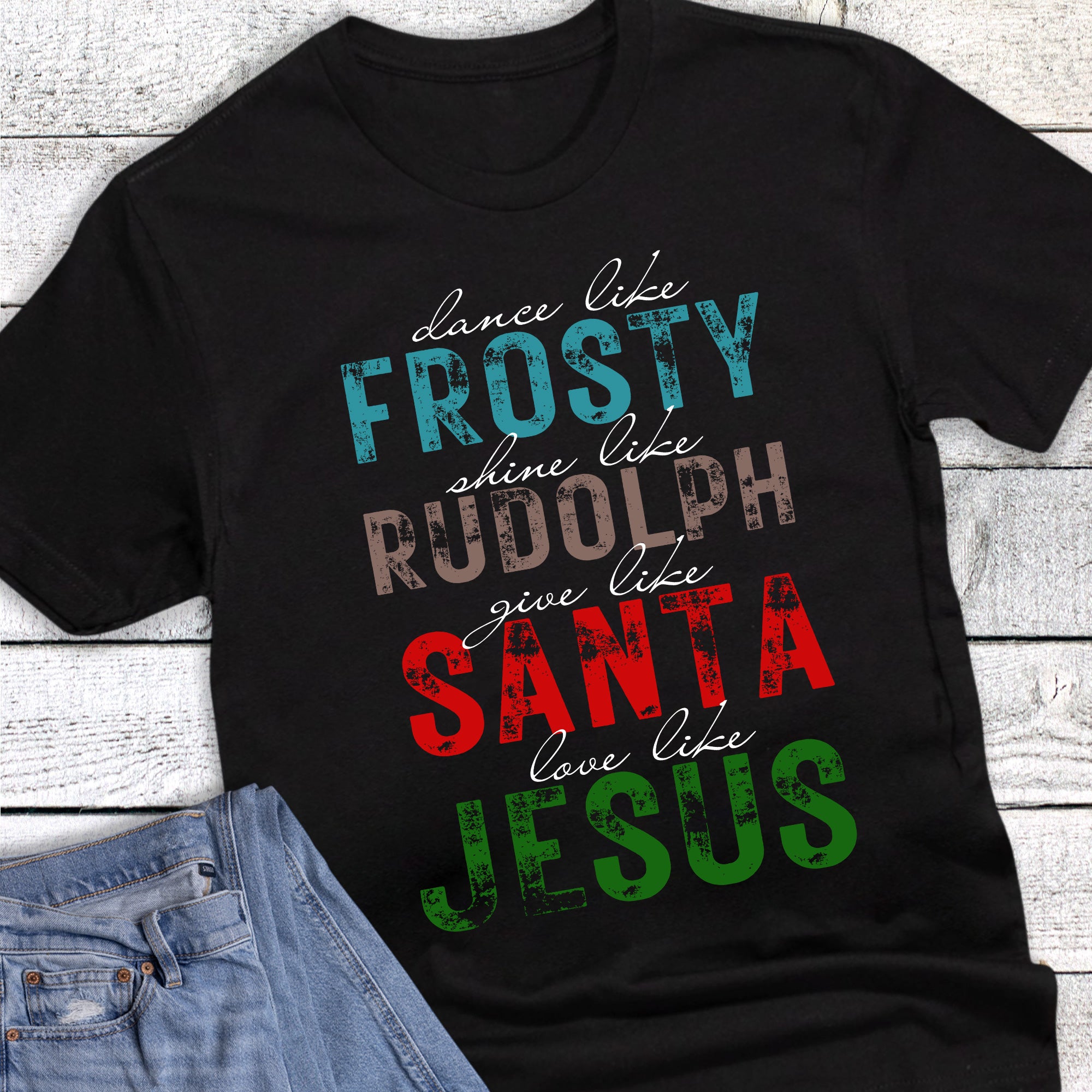 Christmas Frosty Rudolph Santa Jesus