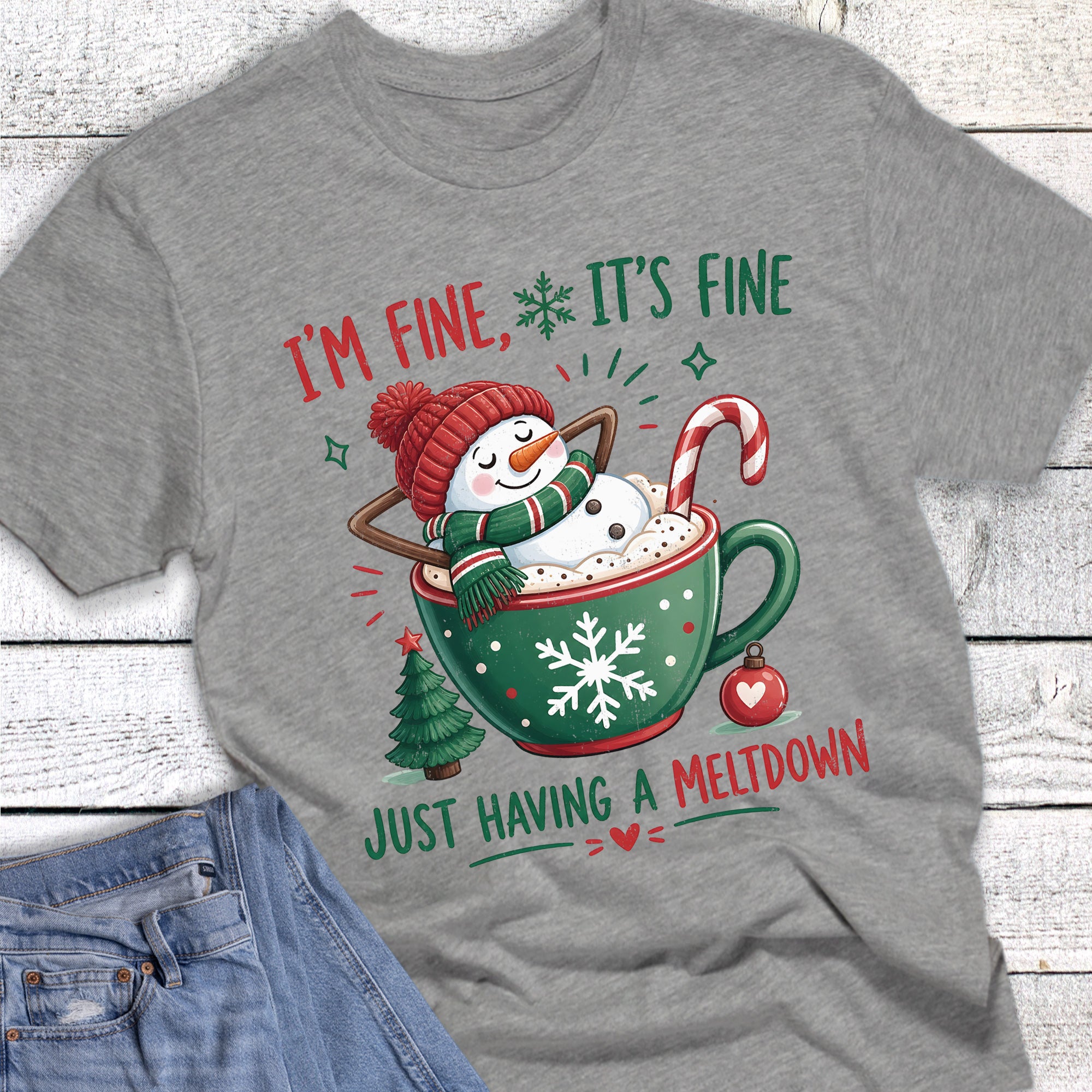 Christmas Funny Snowman I'm Fine Cup