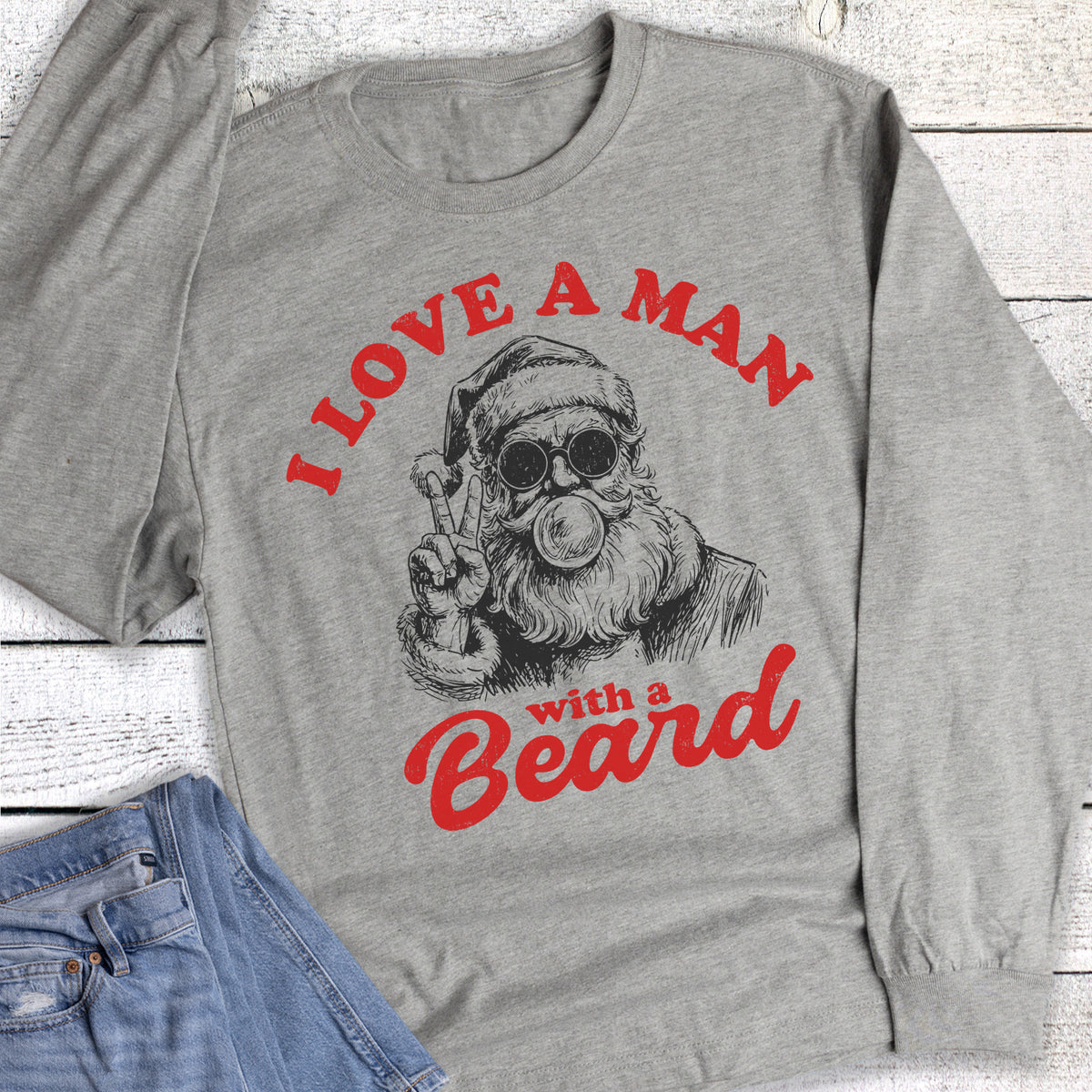 Christmas Love a Beard Long Sleeve