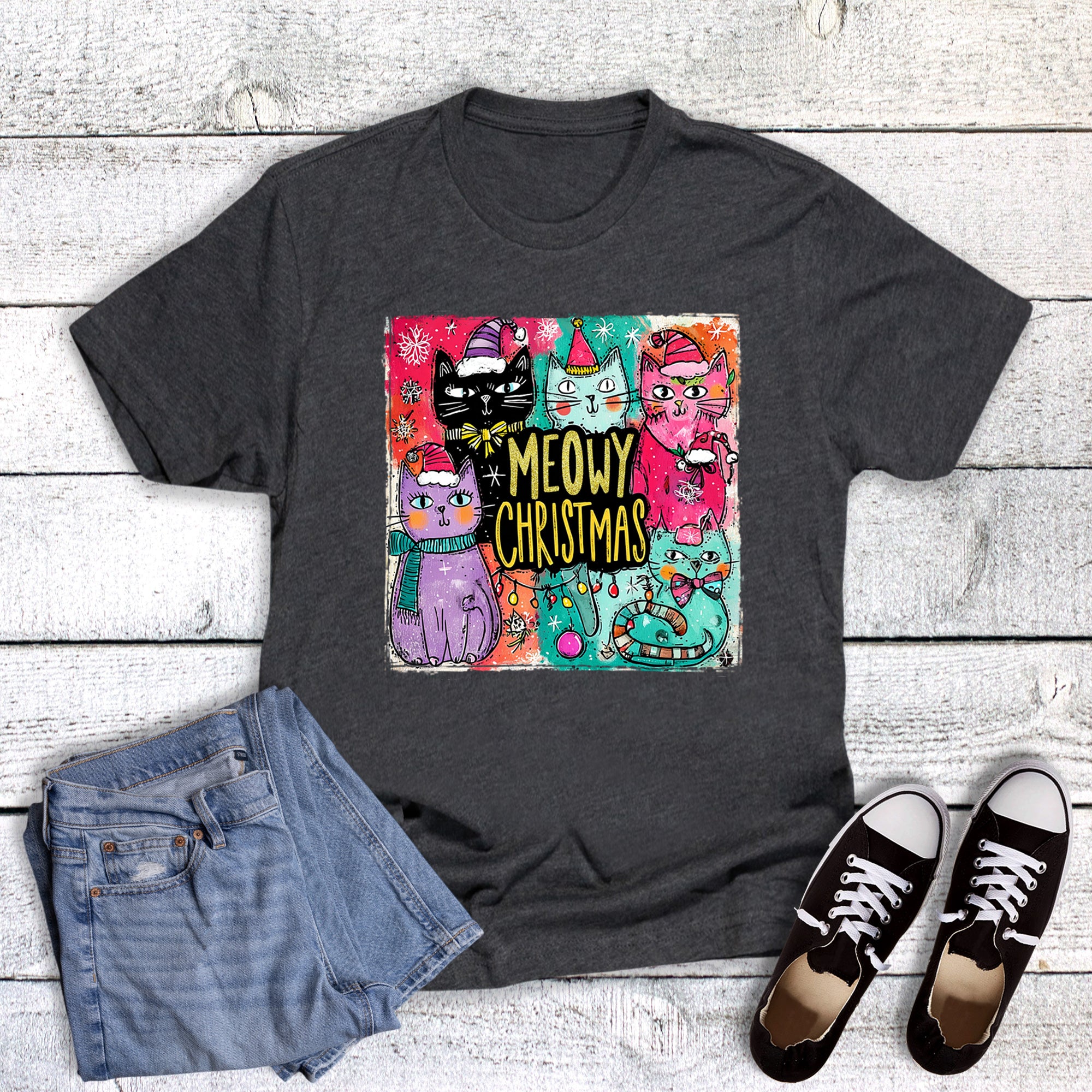 Christmas Meowy Christmas Santa Cats