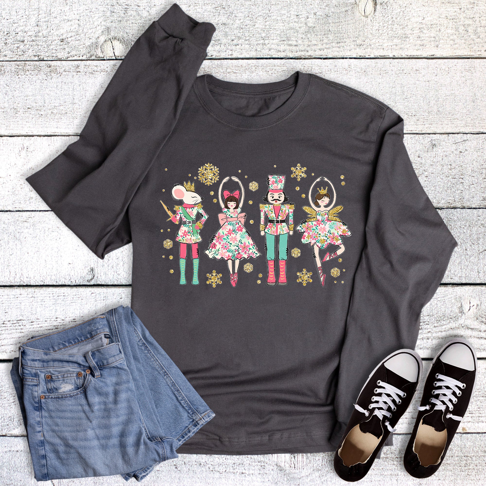 Christmas Nutcracker Mouse Dancers Long Sleeve