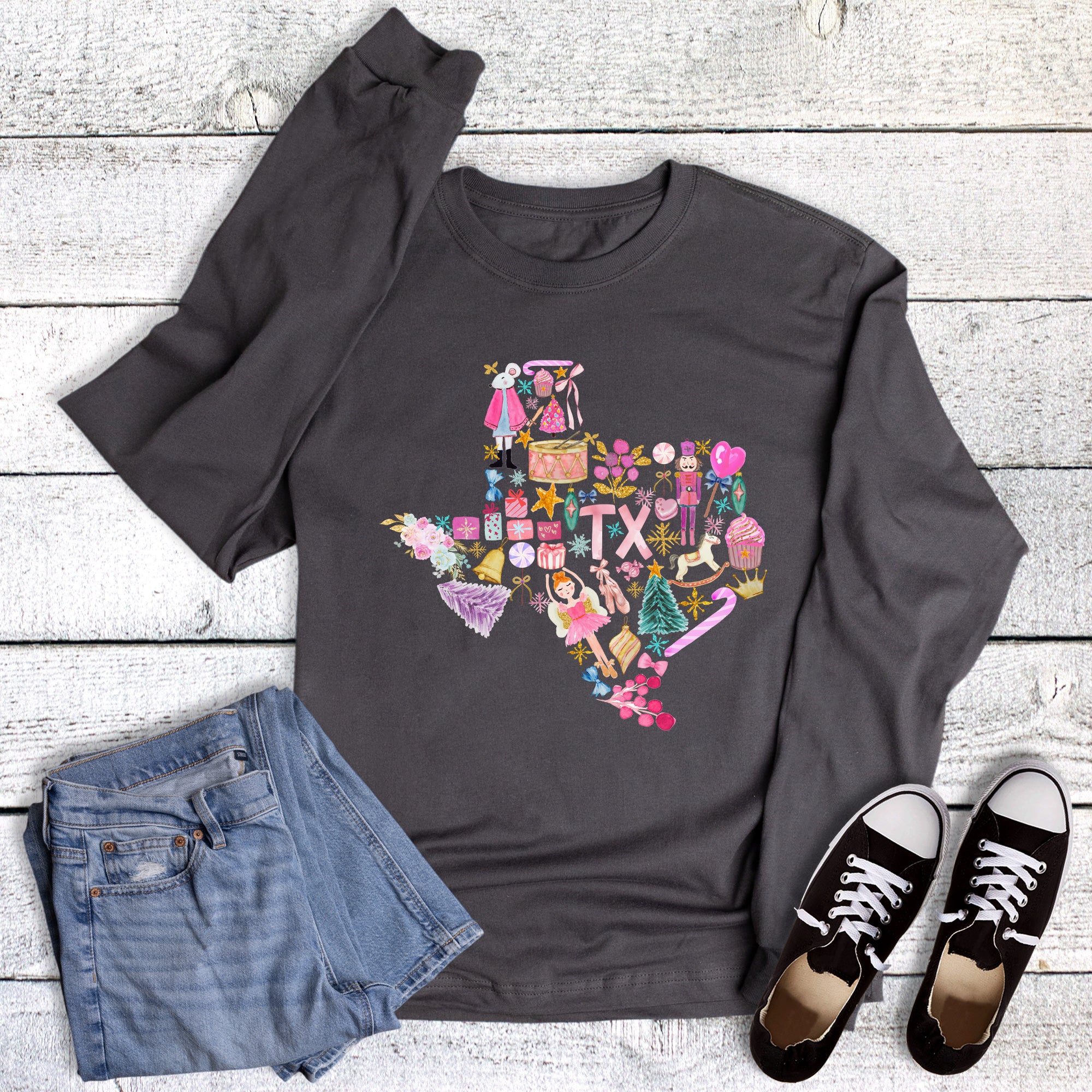 Christmas Nutcracker Texas Long Sleeve