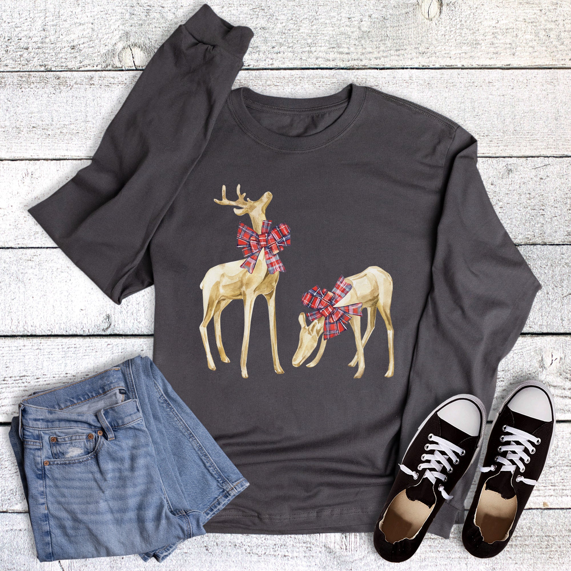 Christmas Preppy Deer Long Sleeve