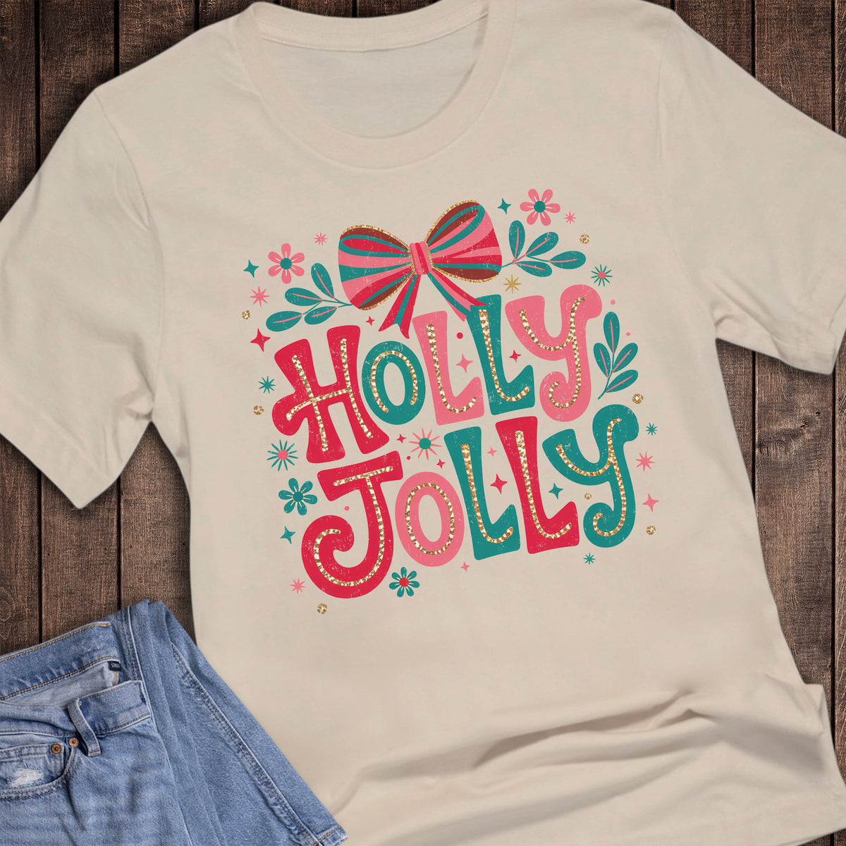 Christmas Retro Coquette Holly Jolly Bow