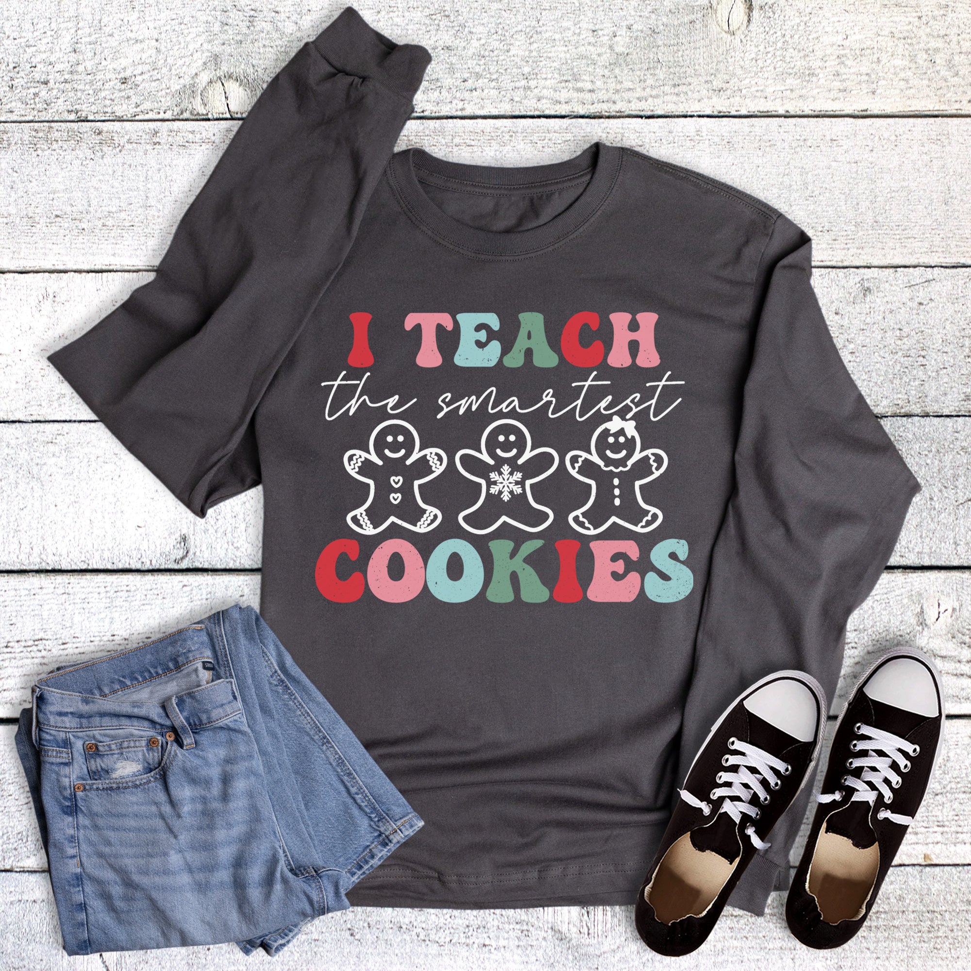Christmas Teacher Smartest Cookies Long Sleeve