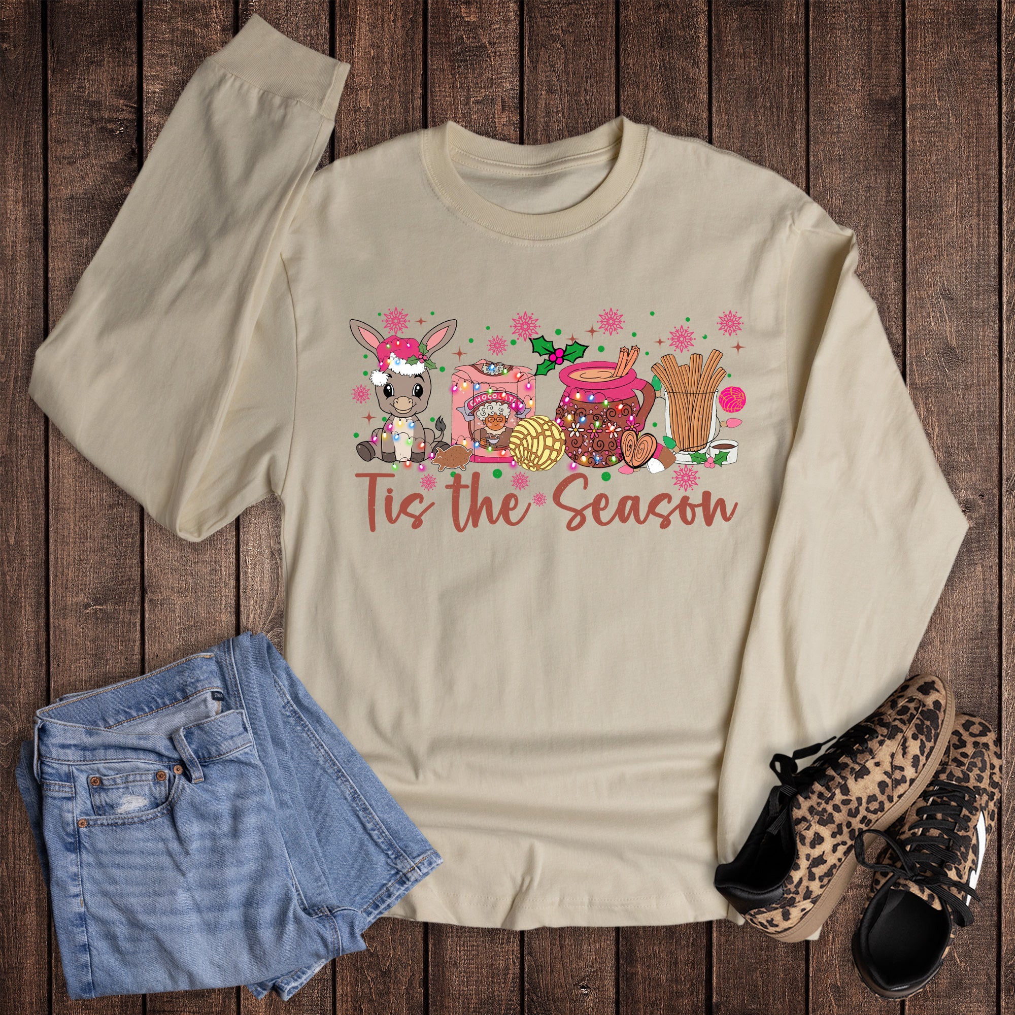 Christmas Tis the Season Feliz Navidad Long Sleeve