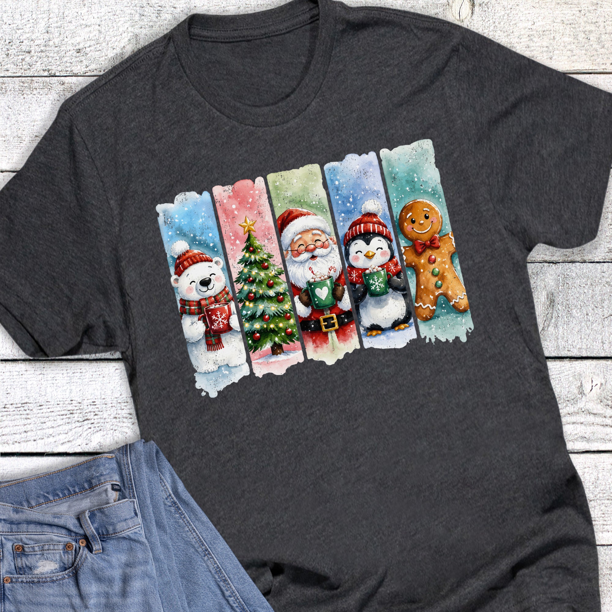 Christmas Tree Santa Gingerbread Brushstroke