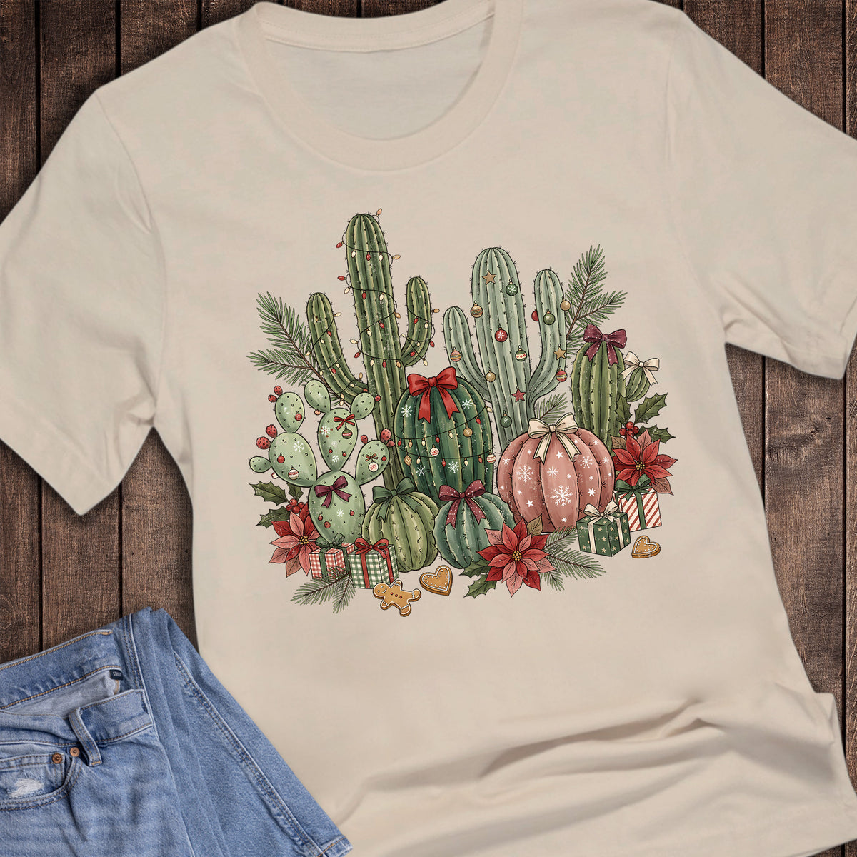 Christmas Western Cacti Poinsettia