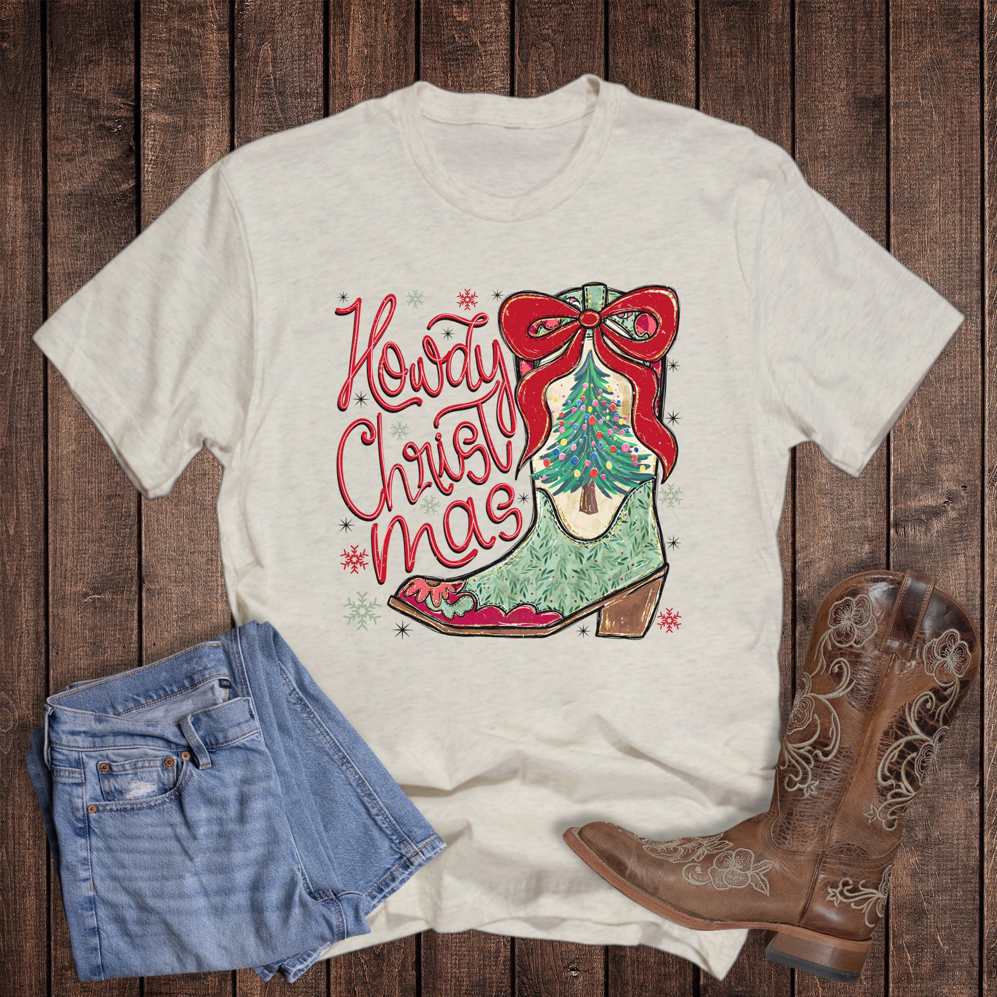 Christmas Western Howdy Christmas Boot