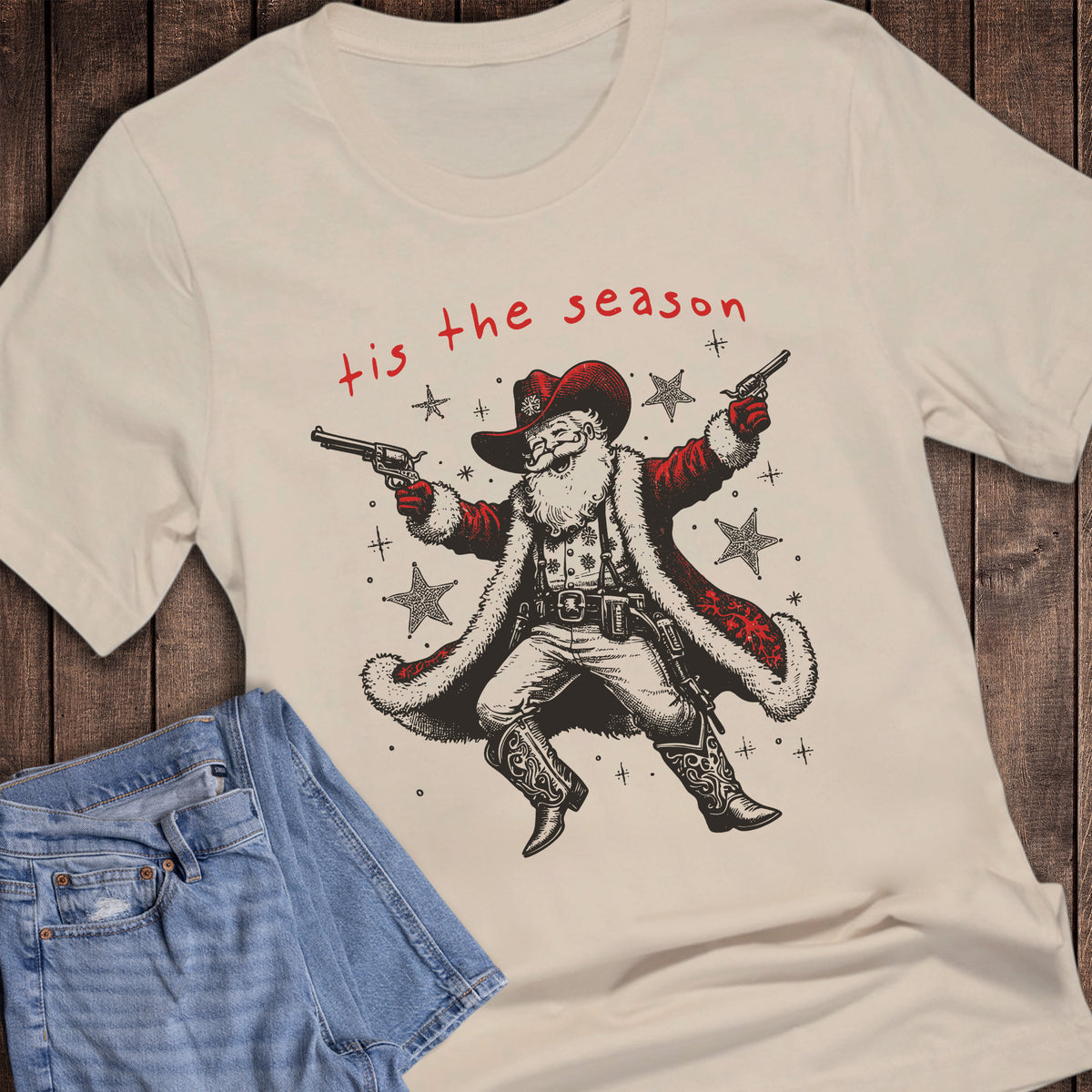 Christmas Western Shooting Santa