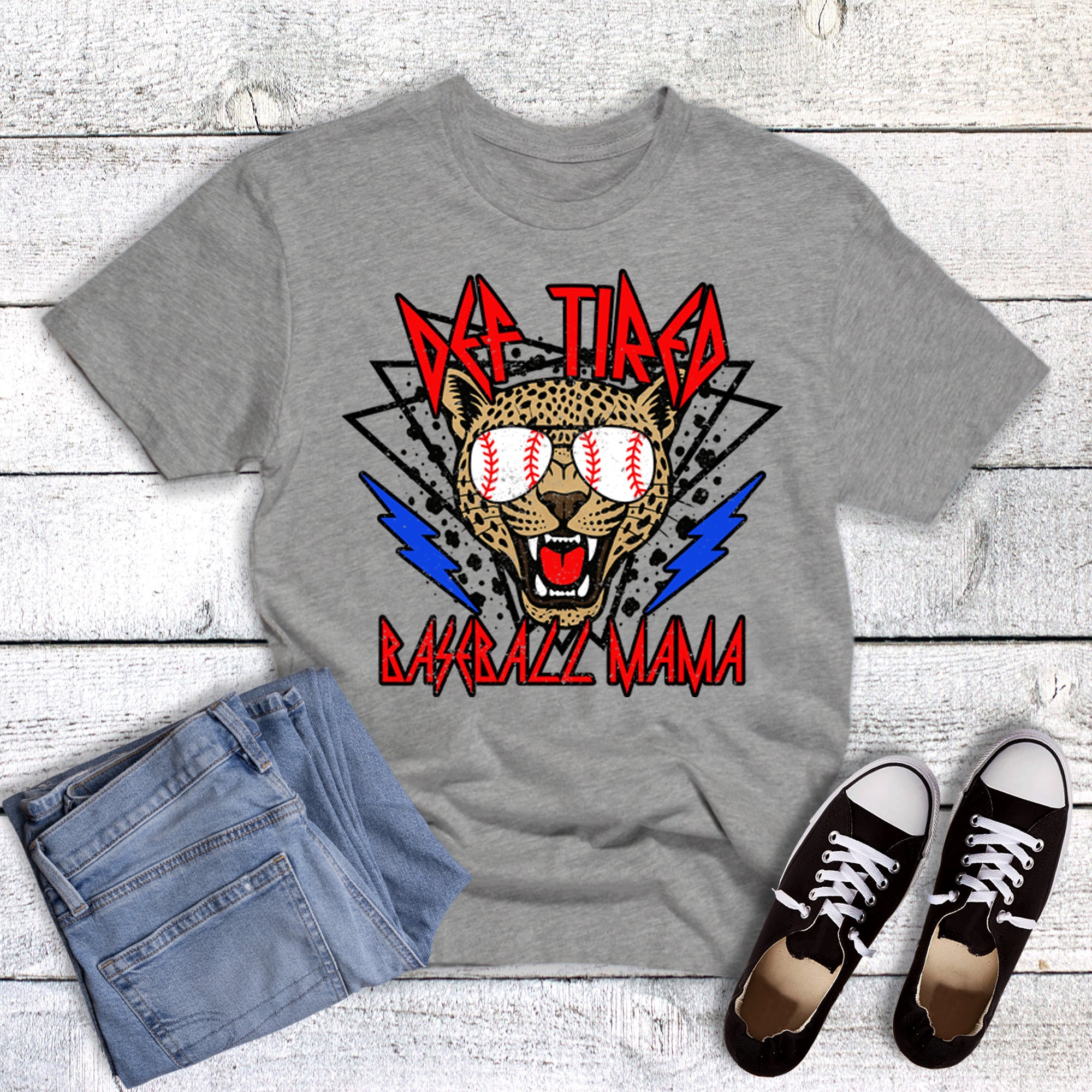 Custom Def Tired Baseball Mama