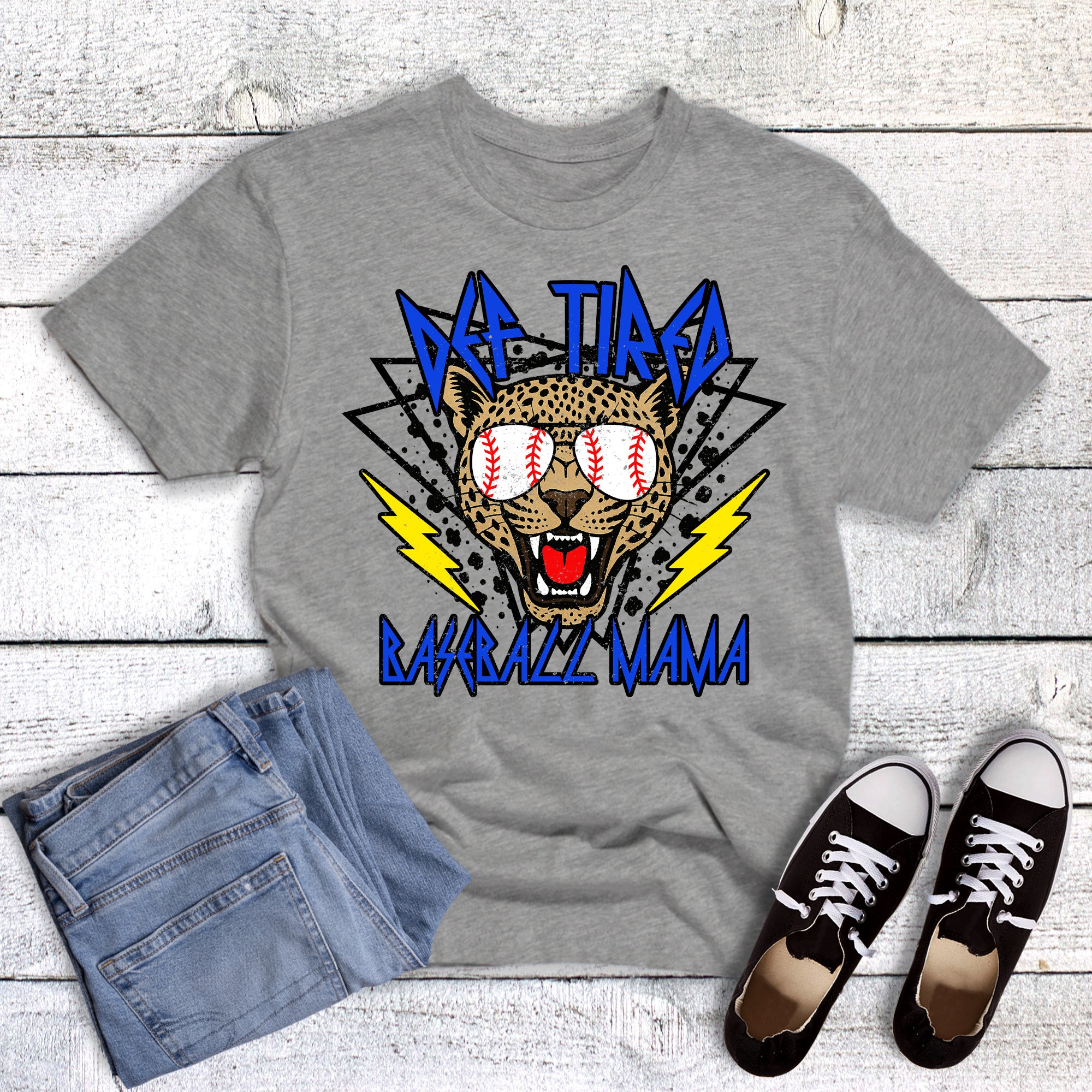 Custom Def Tired Baseball Mama