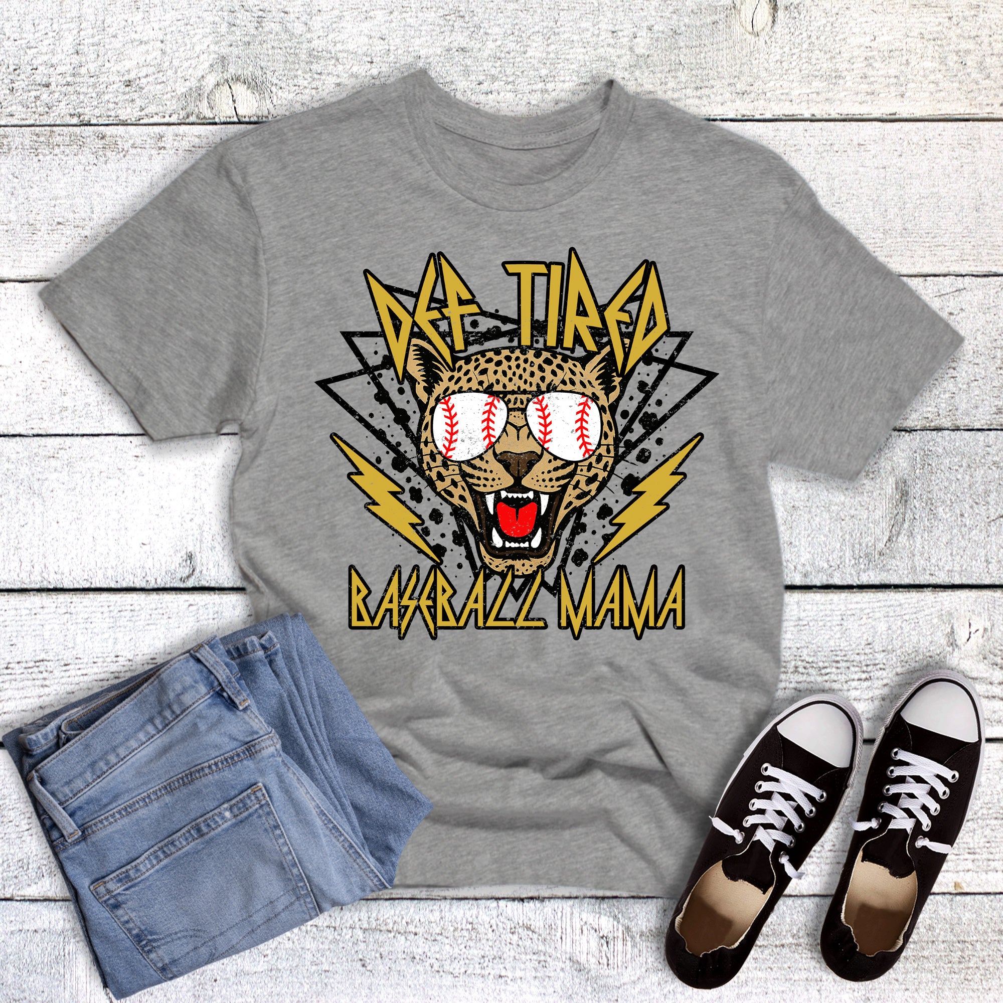 Custom Def Tired Baseball Mama