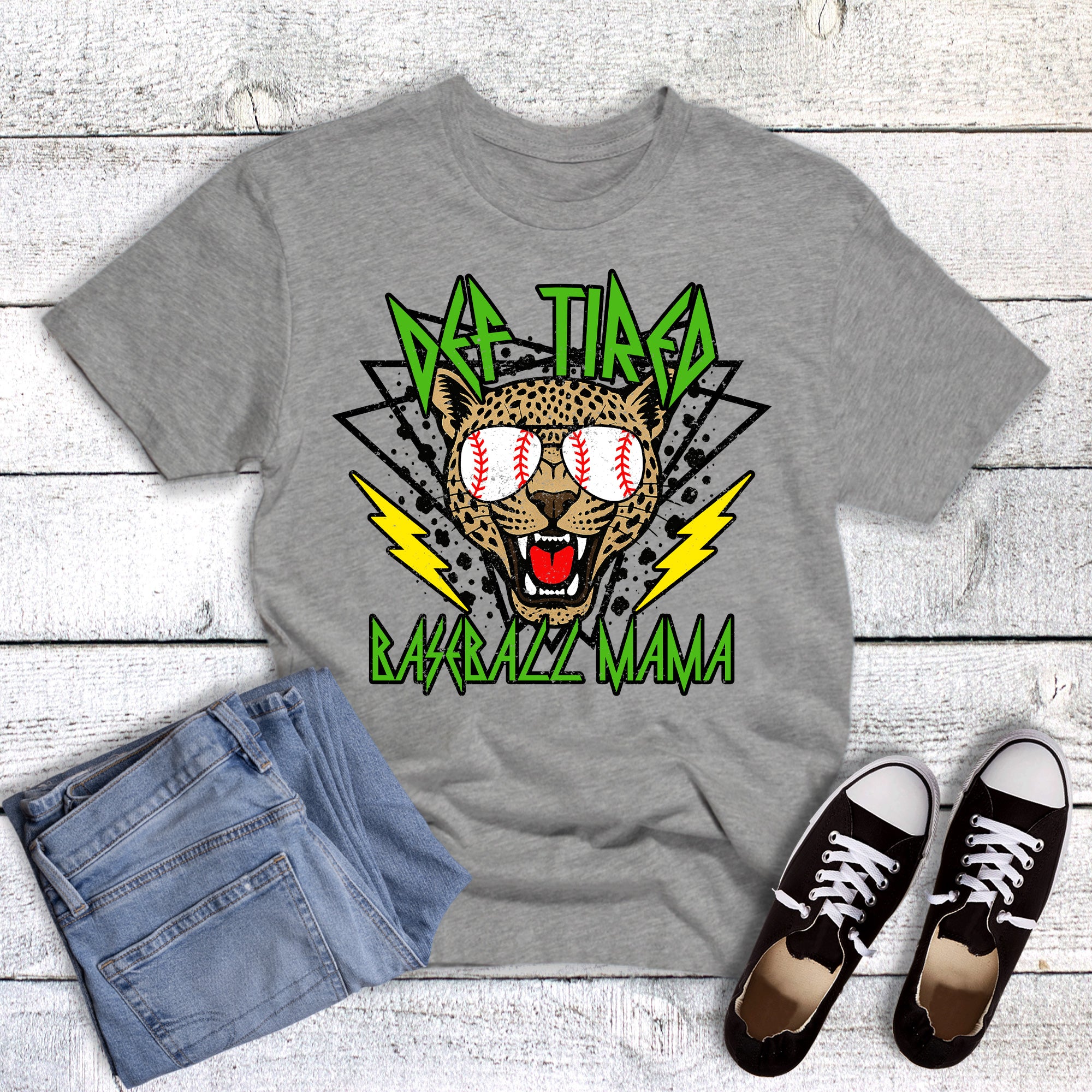 Custom Def Tired Baseball Mama