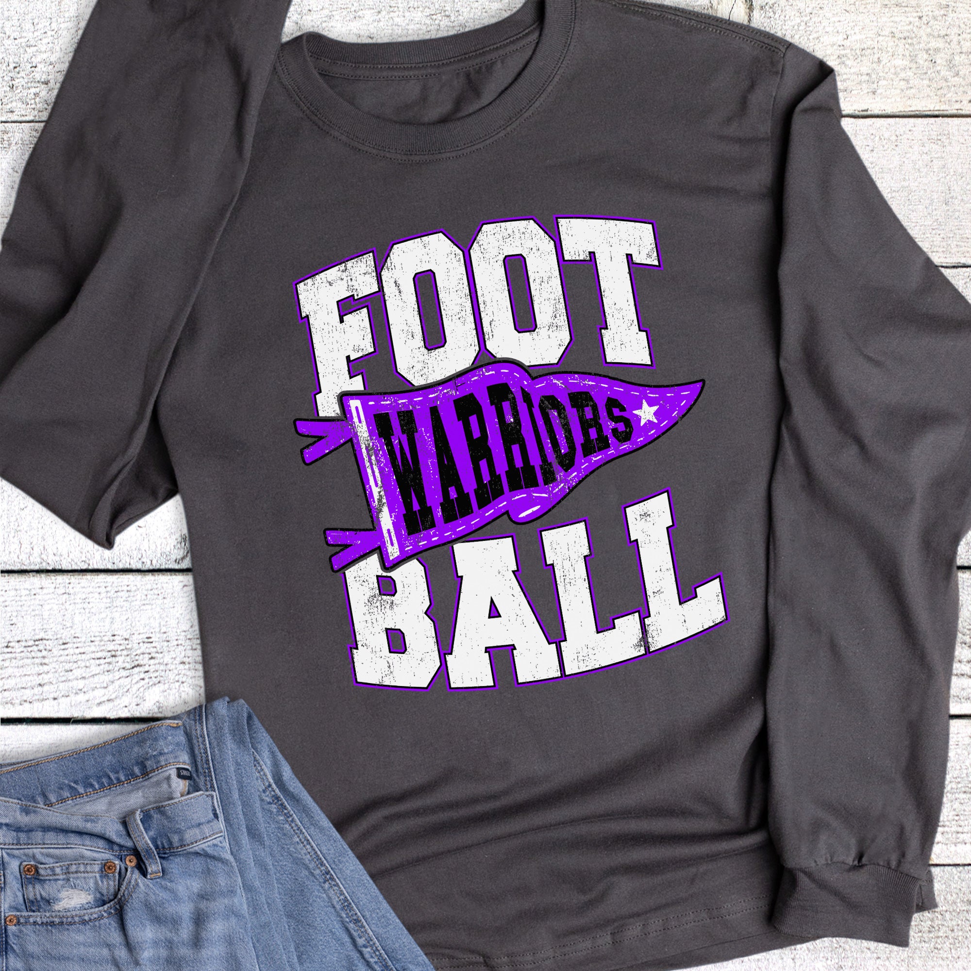 Custom Football Split Pennant Long Sleeve