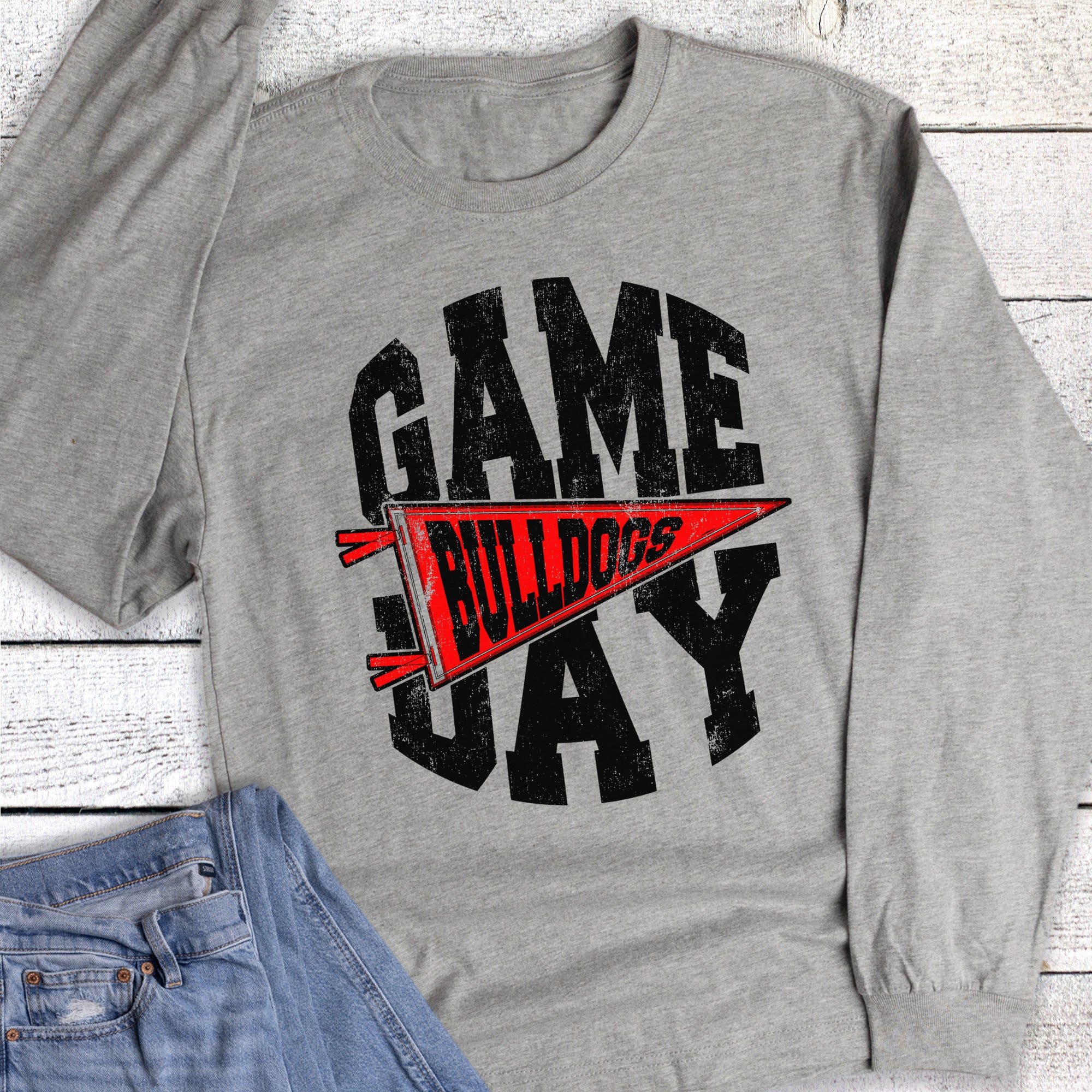 Custom Gameday Pennant Football Long Sleeve