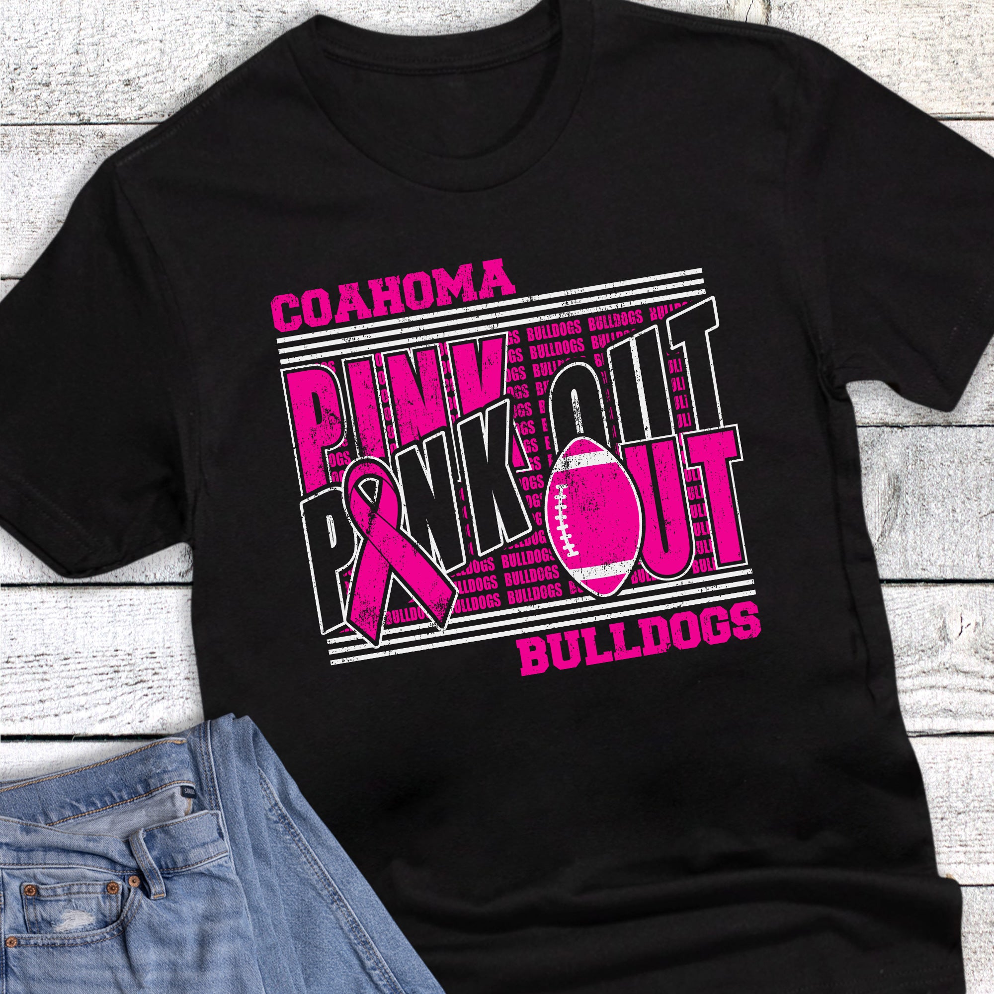 Custom Mascot Football Spiritwear Pink Out