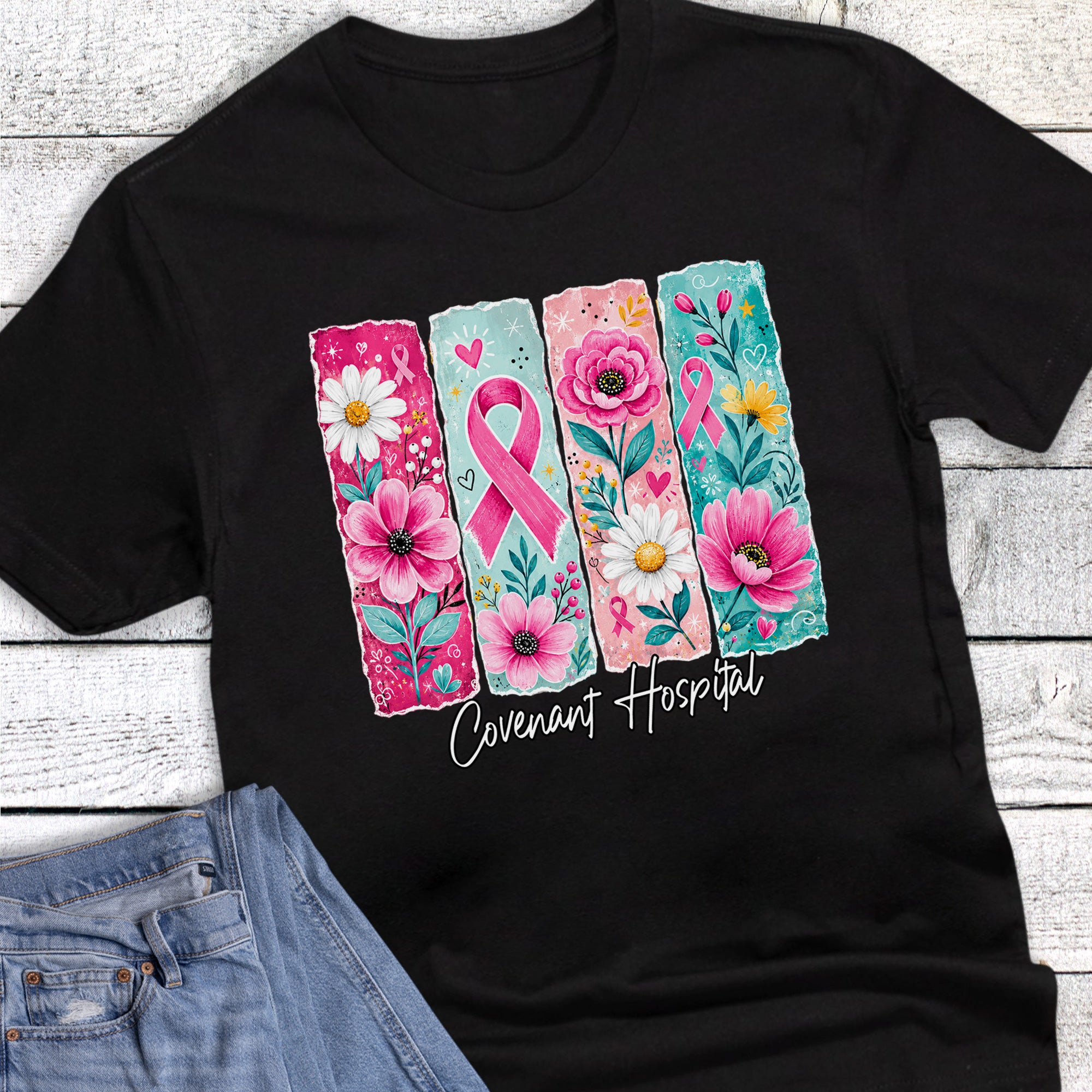Custom Name Drop Breast Cancer Brushstrokes
