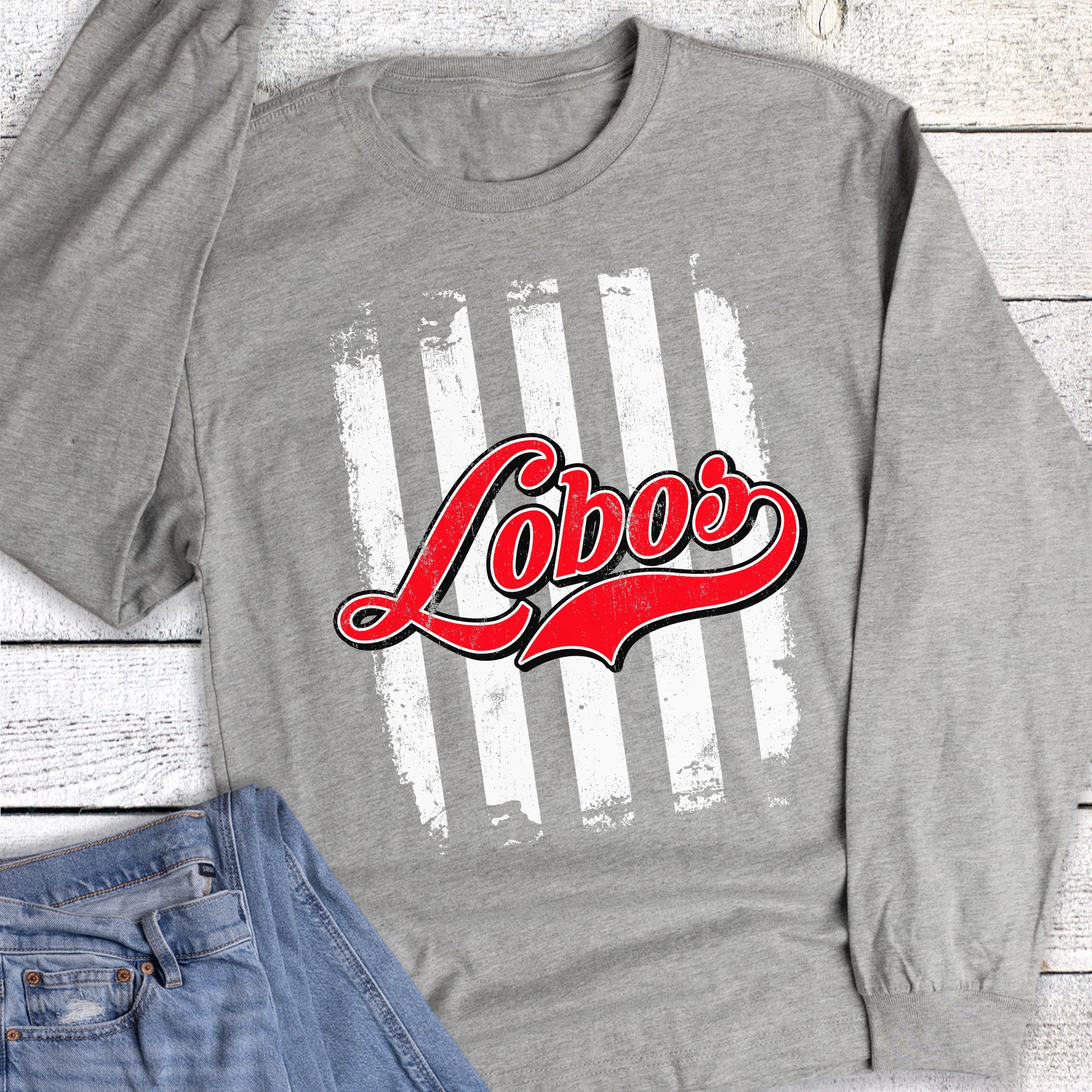 Custom Striped Spiritwear Football Basketball Long Sleeve