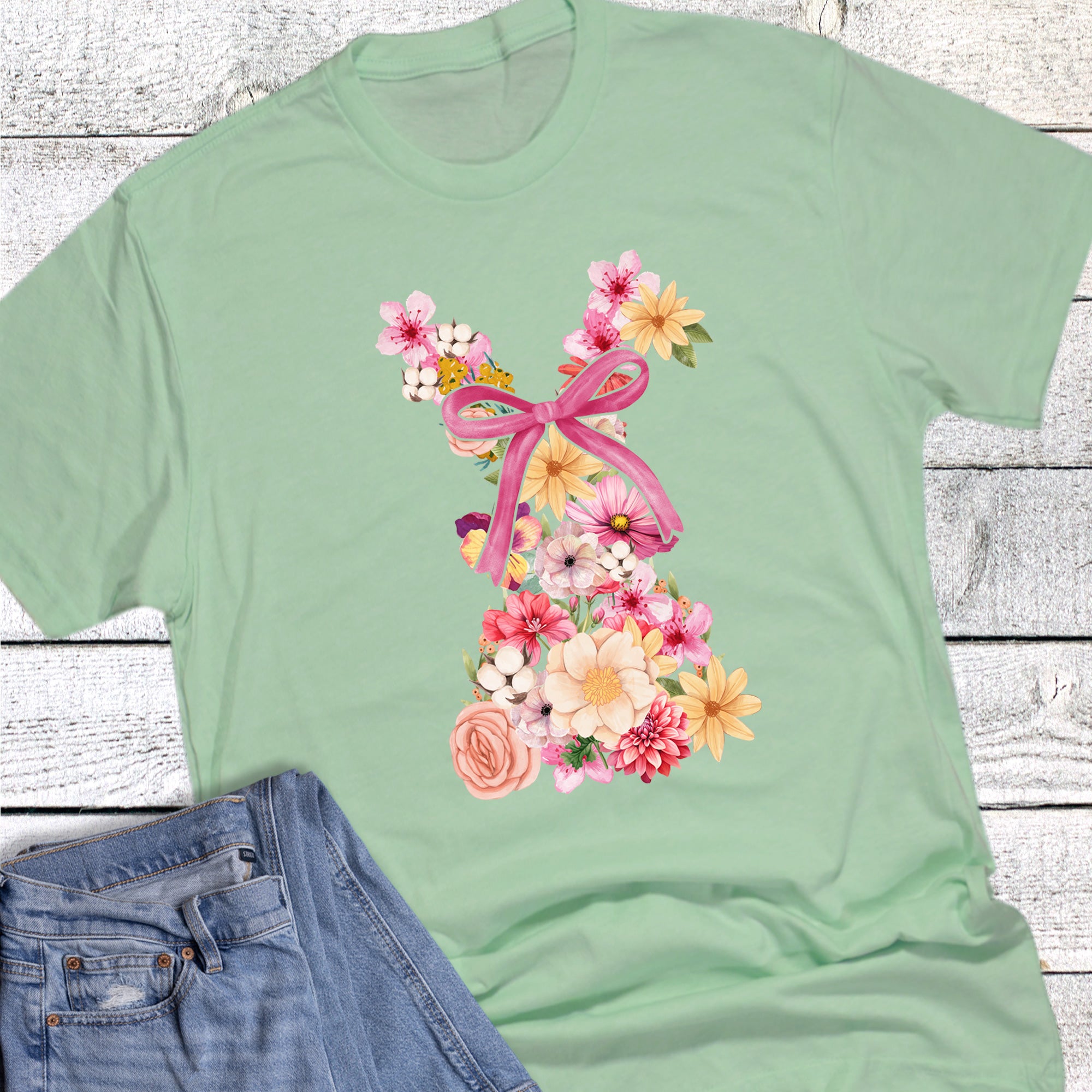 Easter Boho Various Floral Bunny