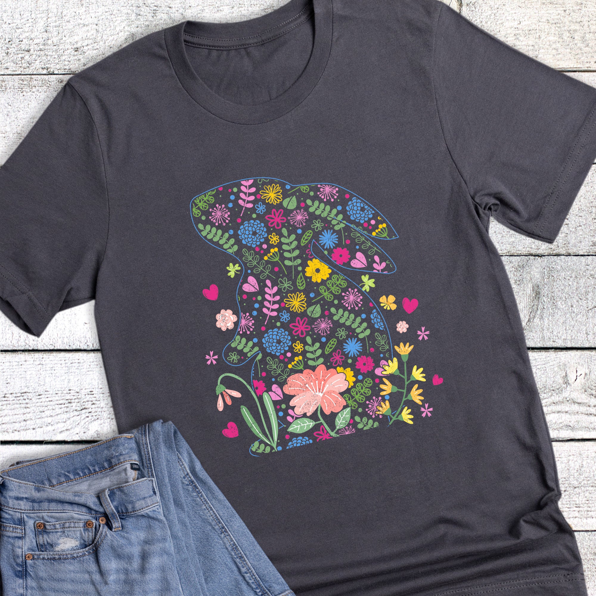 Easter Spring Floral and Greenery Bunny