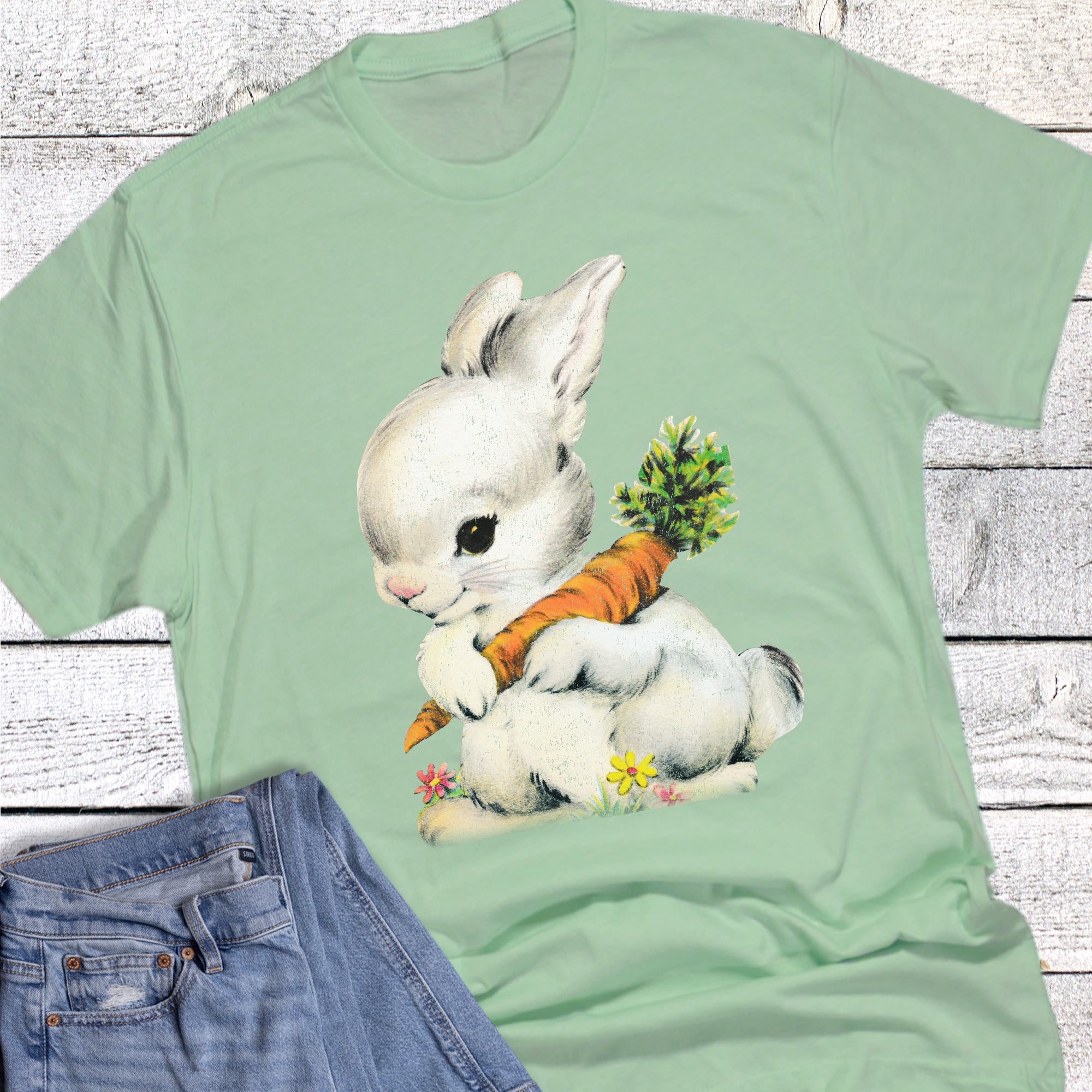Easter Vintage Bunny and Carrot