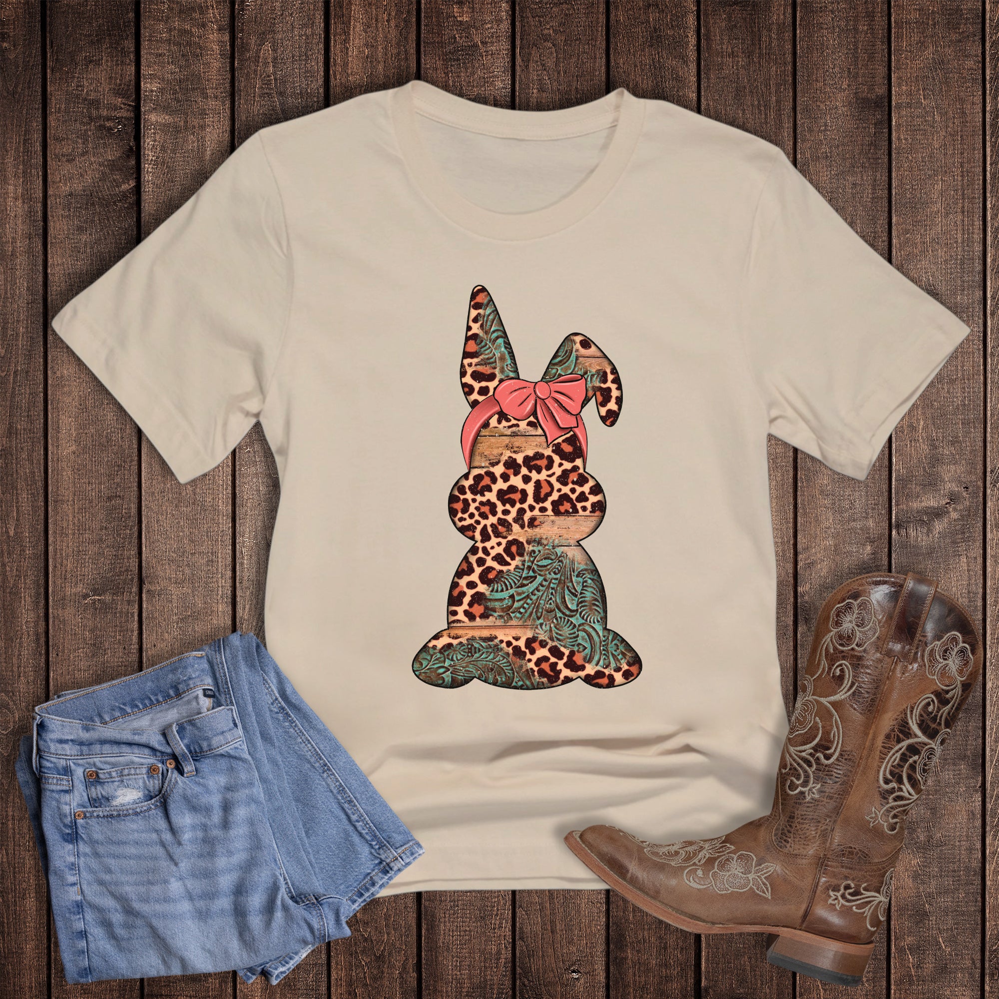 Easter Western Leopard and Turquoise Bunny