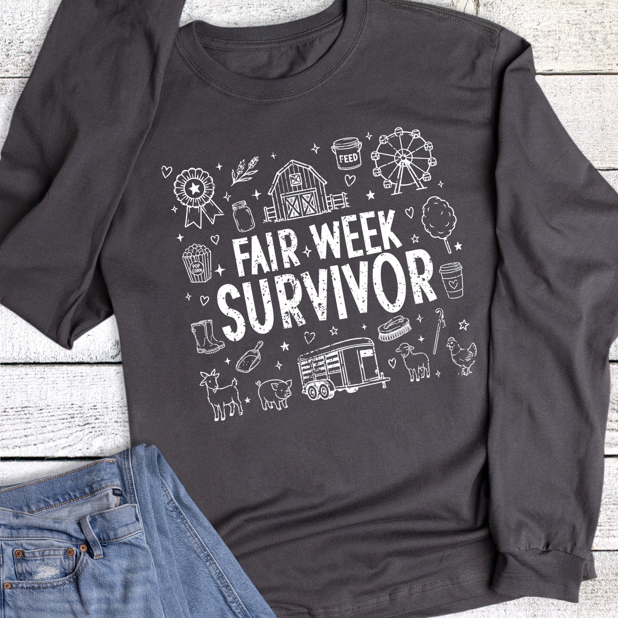 Fair Week Survivor Stock Show Western Long Sleeve