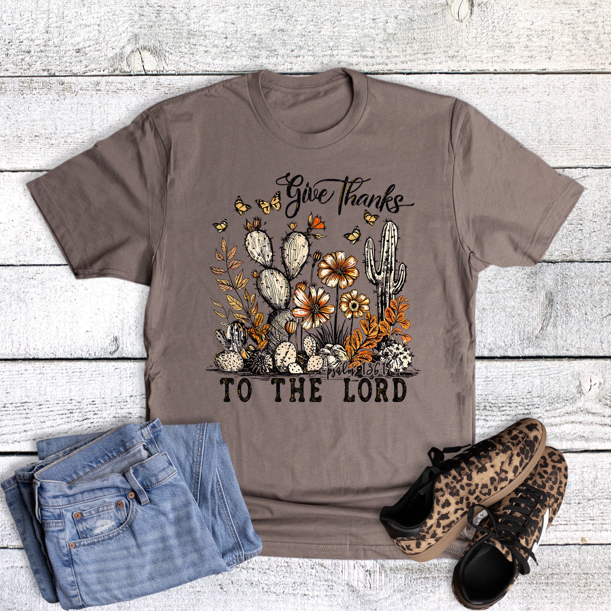 Faith Boho Cactus Give Thanks