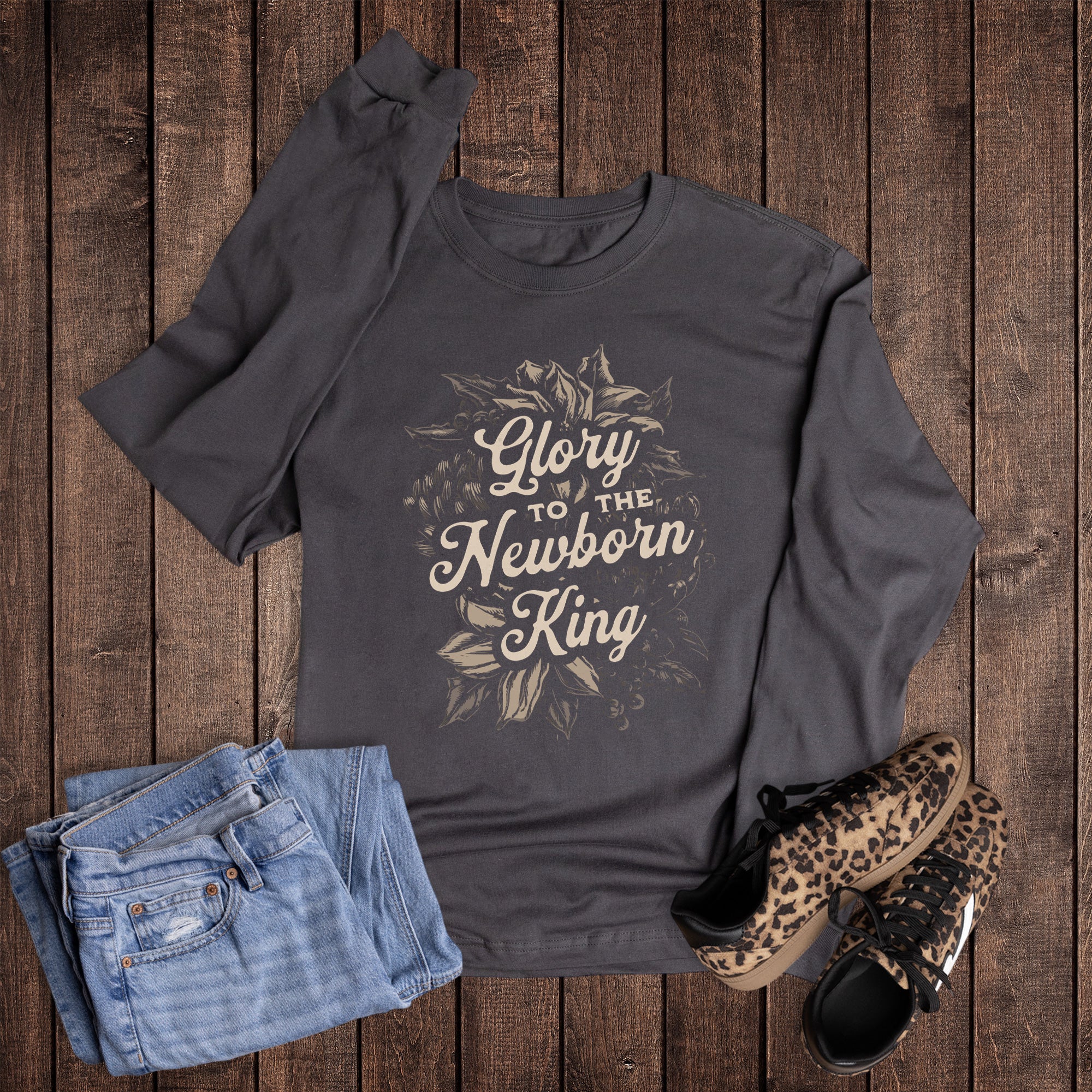 Faith Christmas Glory to the King Long Sleeve