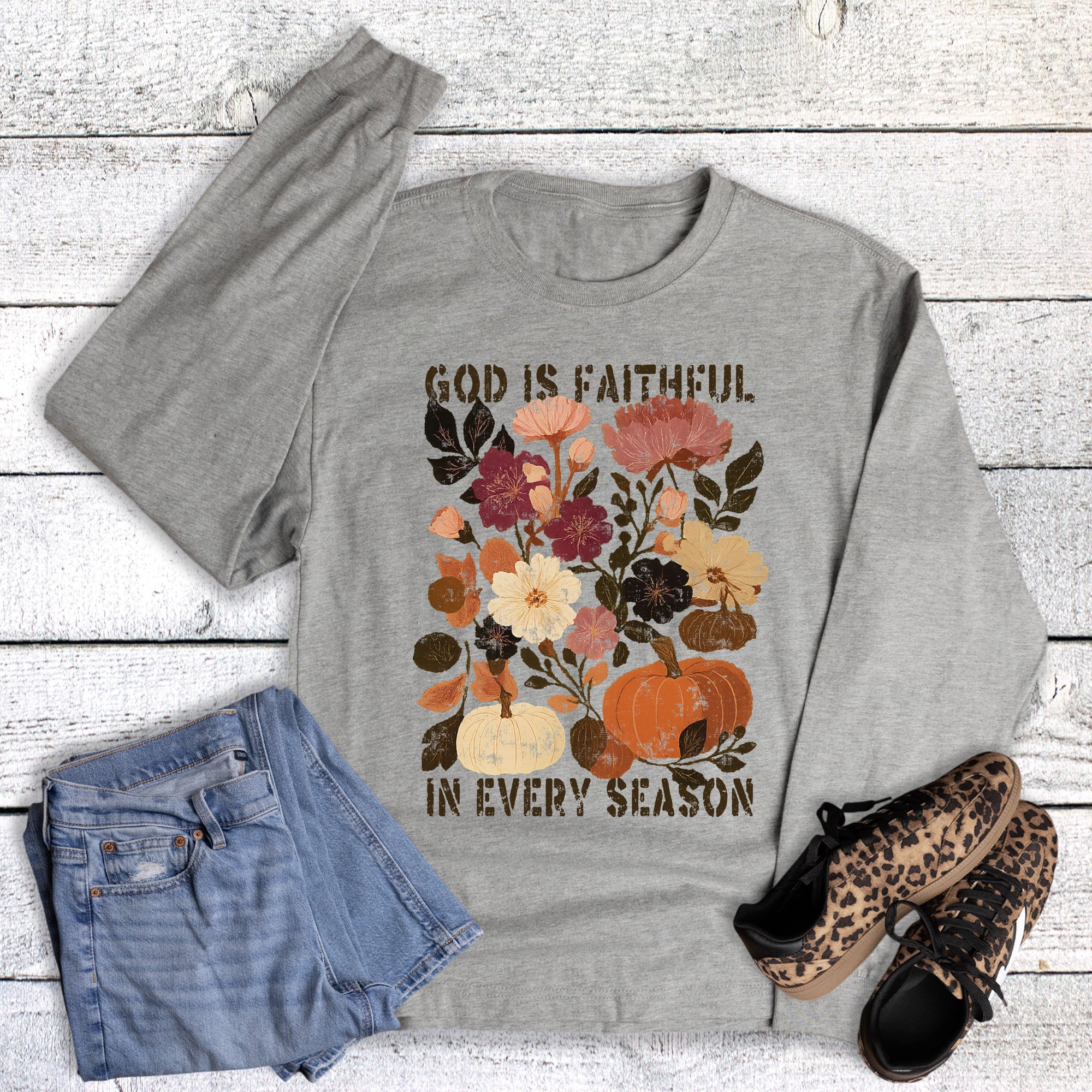 Faith Fall Boho God Is Faithful Long Sleeve