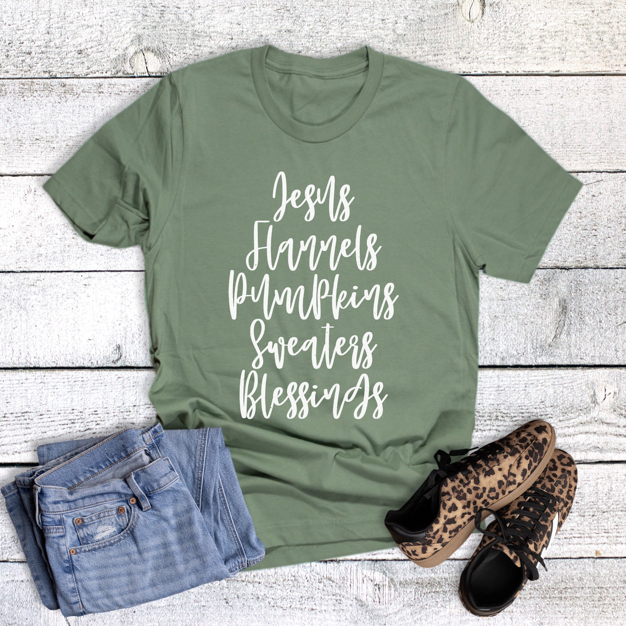 Faith Fall Jesus Flannels Pumpkins Blessings