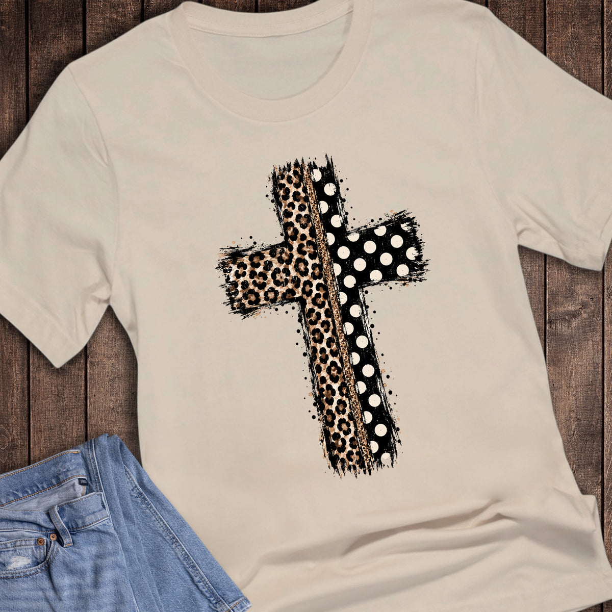Faith Leopard Polka Cross