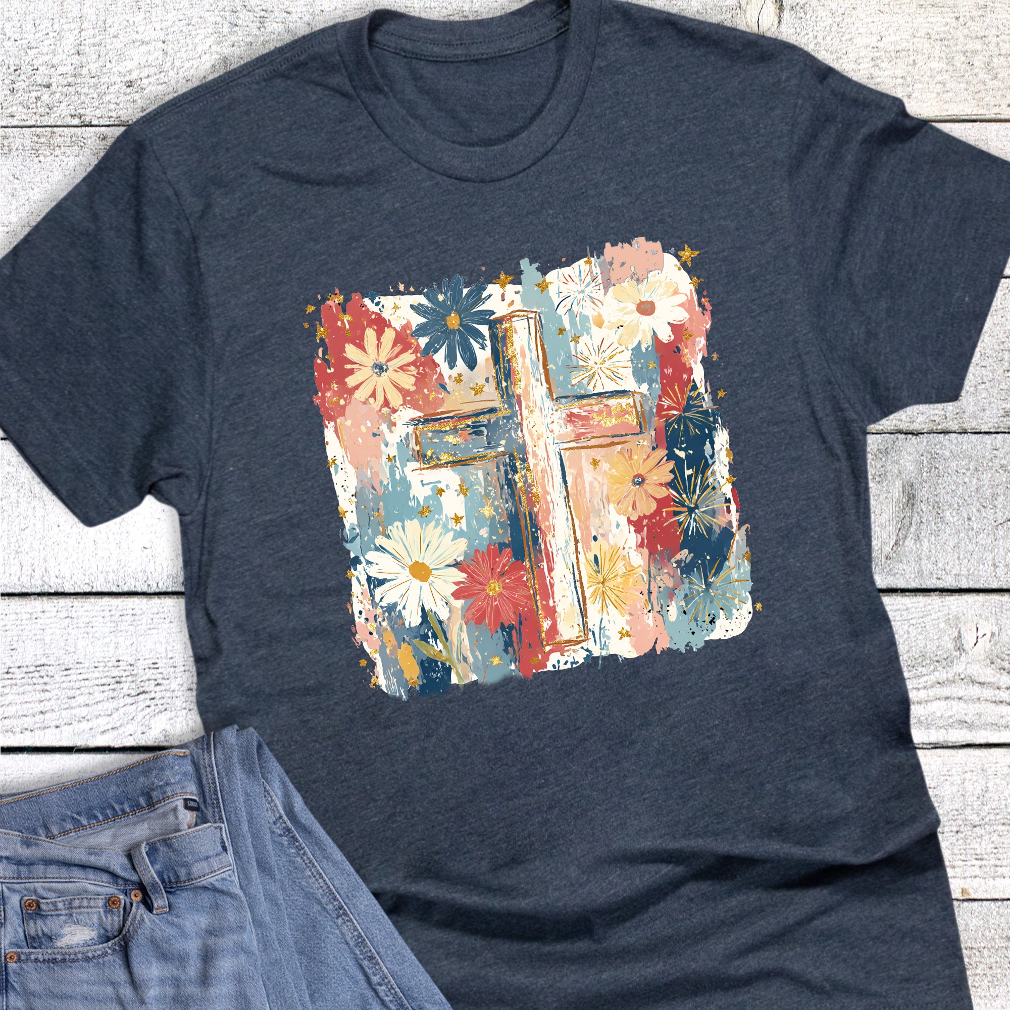 Faith Spring Cross Florals Boho